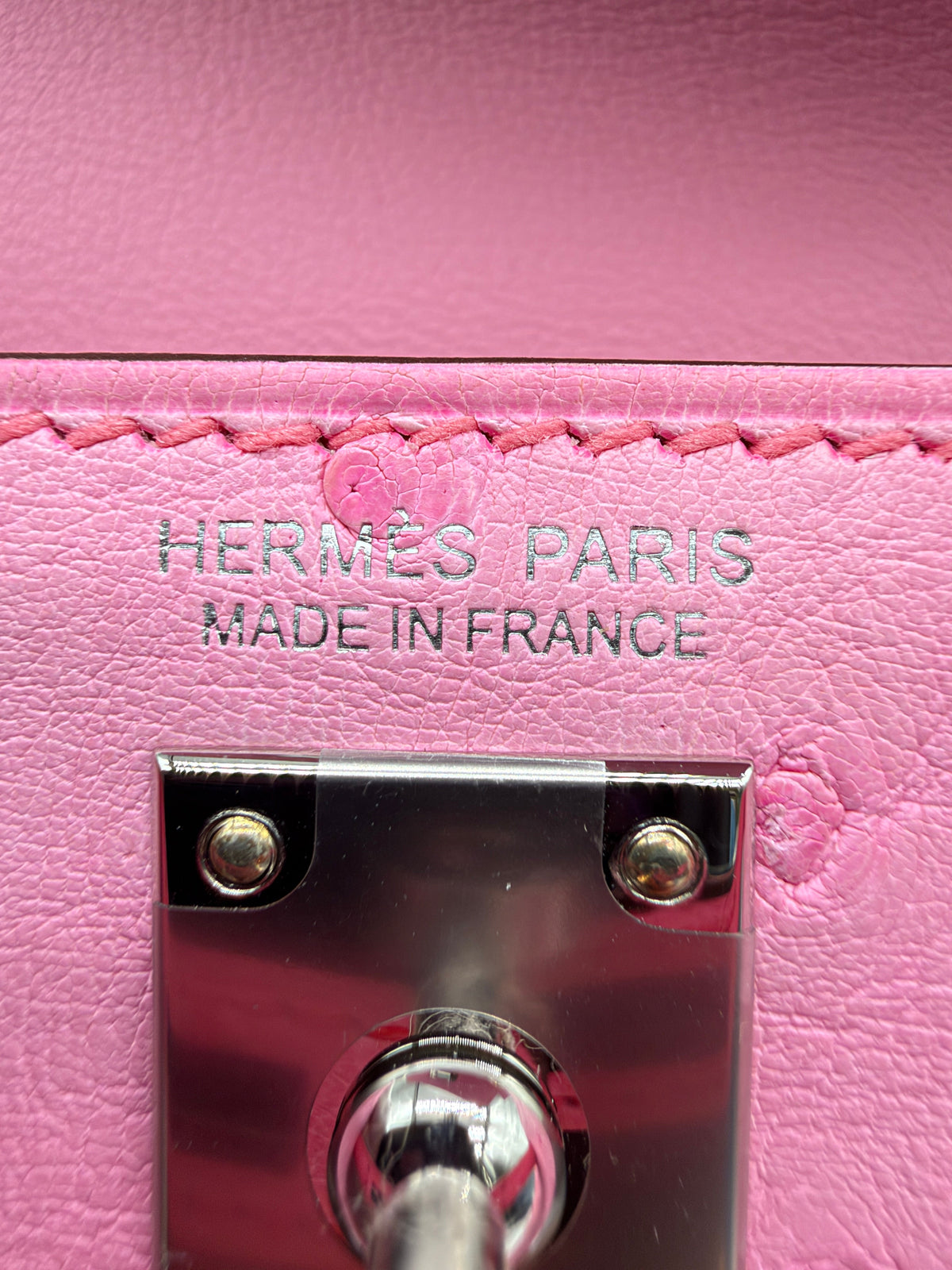 Hermès Kelly Jump Bubblegum Ostrich Palladium Hardware