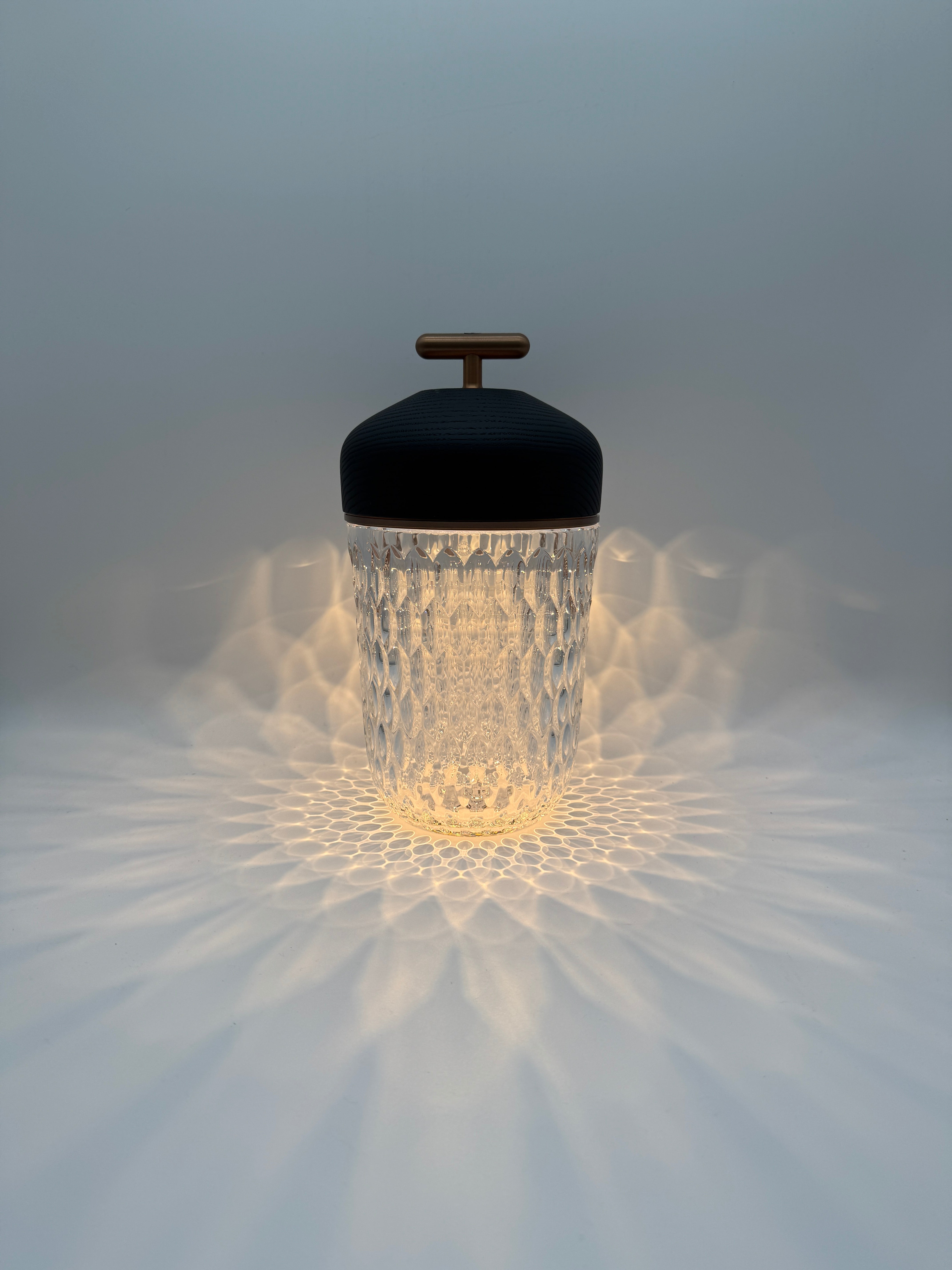 Saint-Louis Folia Portable Lamp Black Wood Bronze Anodized