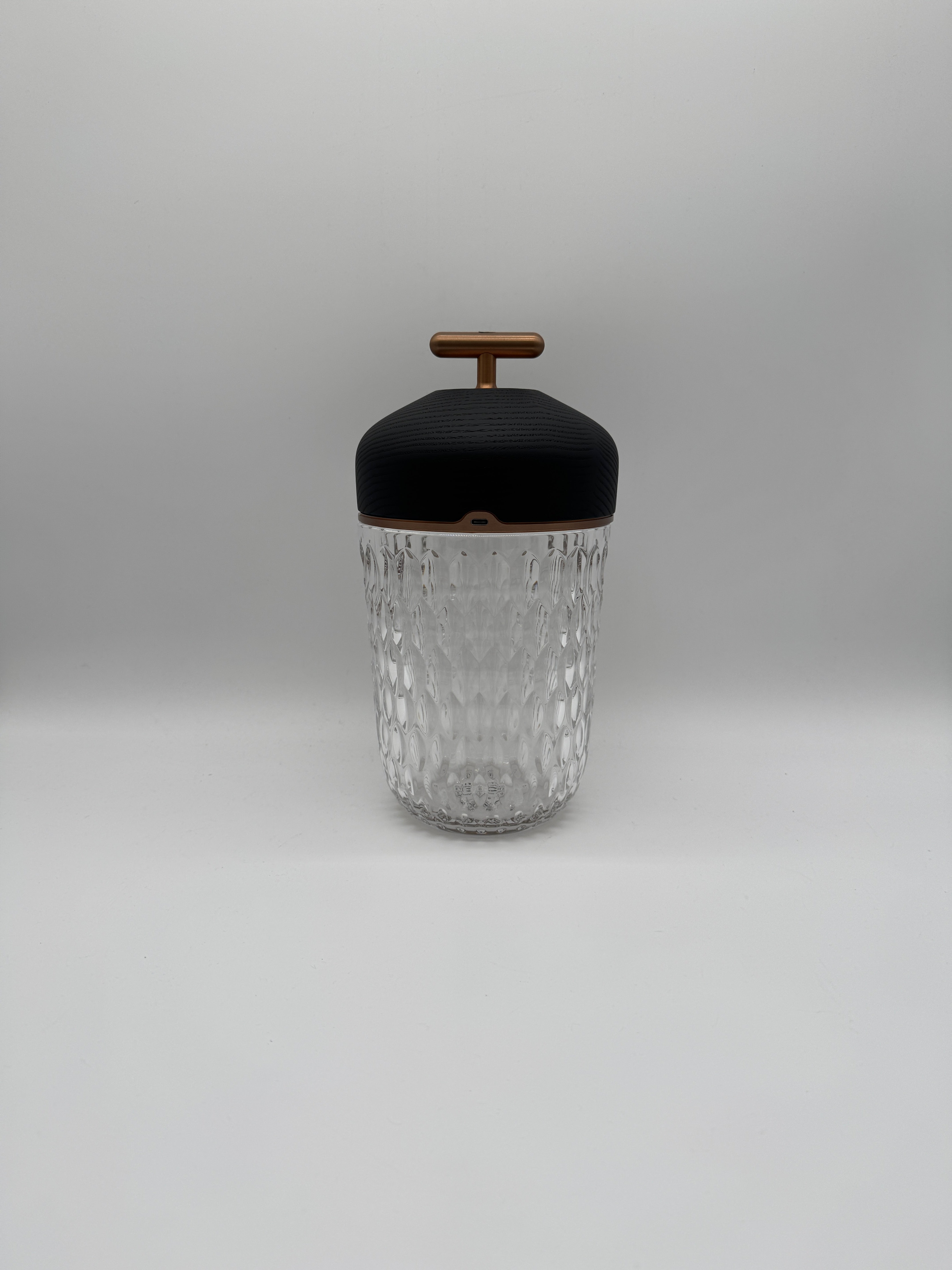 Saint-Louis Folia Portable Lamp Black Wood Bronze Anodized