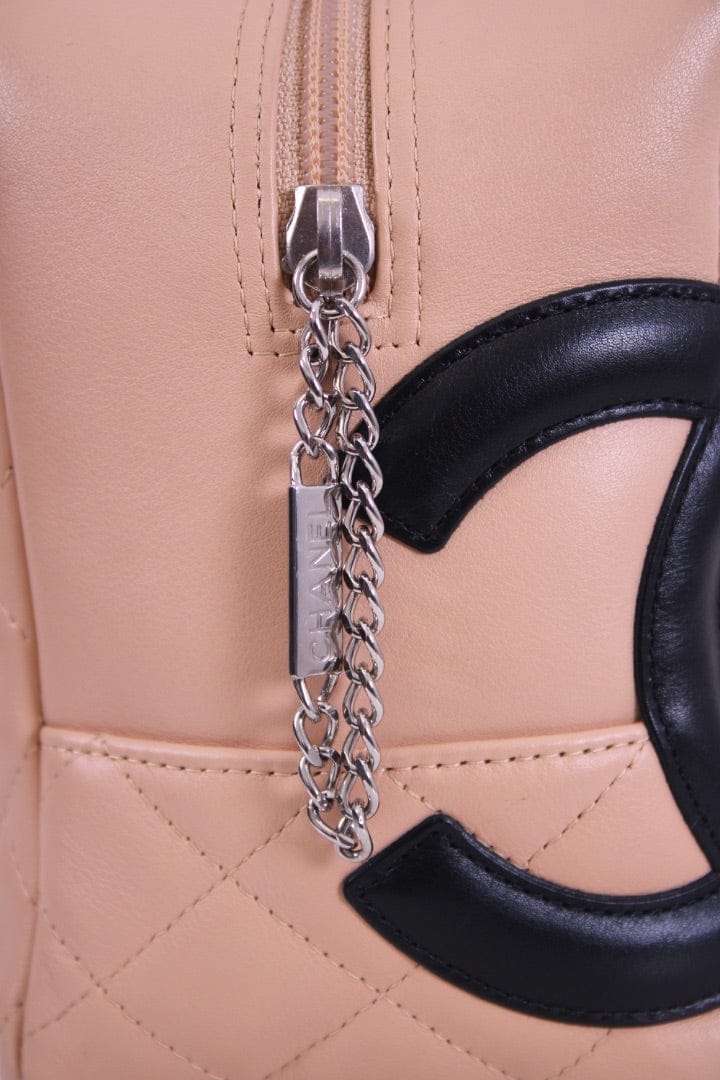 Chanel Quilted Cambon Bowler Bag Beige/ Black