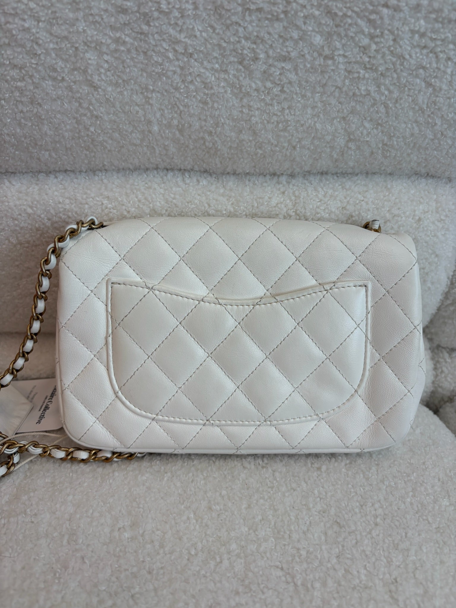 Chanel White Calfskin Quilted Mini Romance Flap Bag