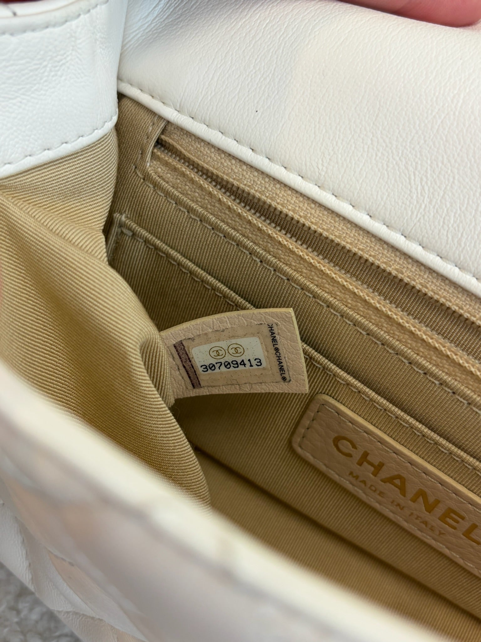 Chanel White Calfskin Quilted Mini Romance Flap Bag