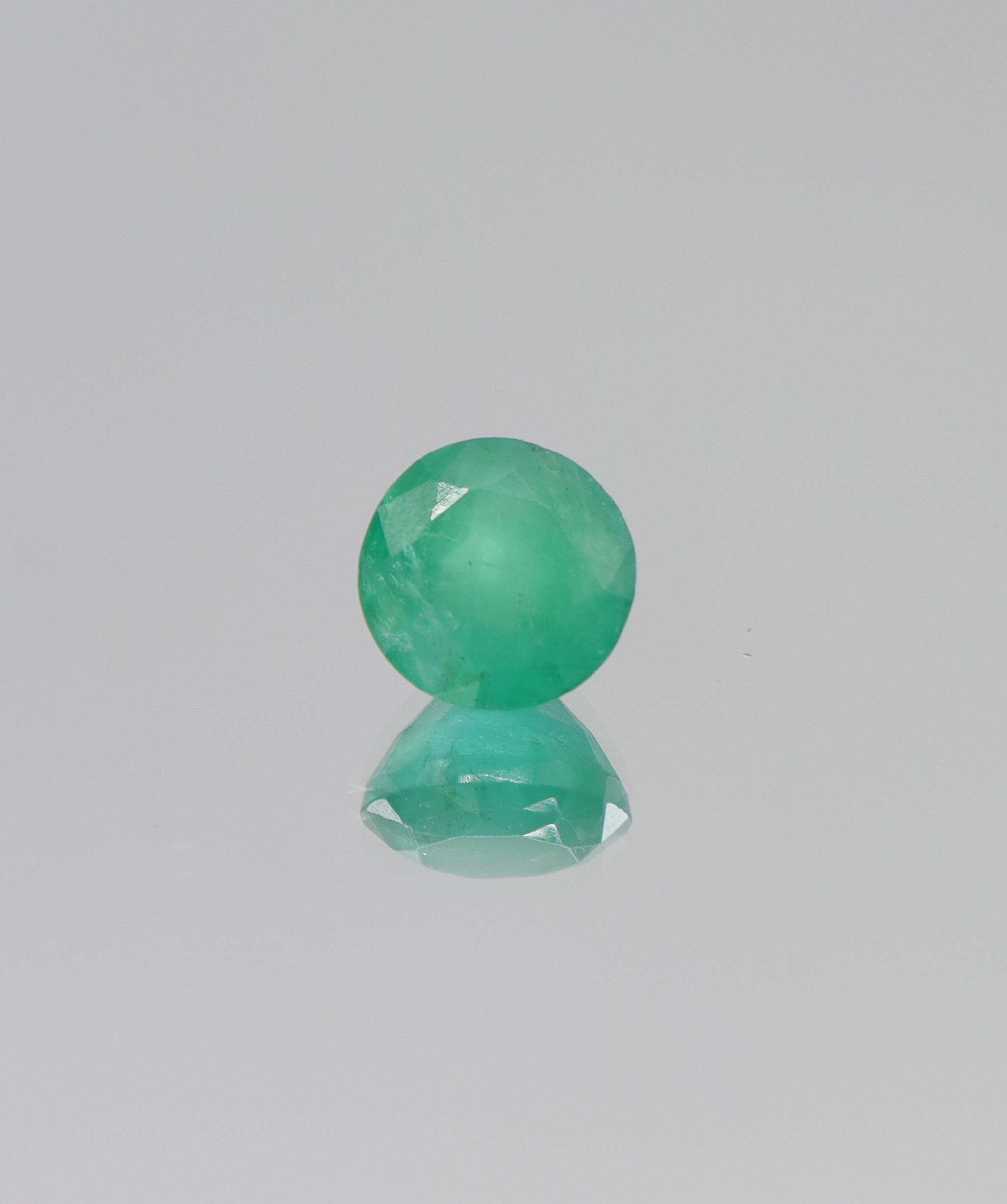 3.45ct Round Natural Zambian Emerald DXBCS6346