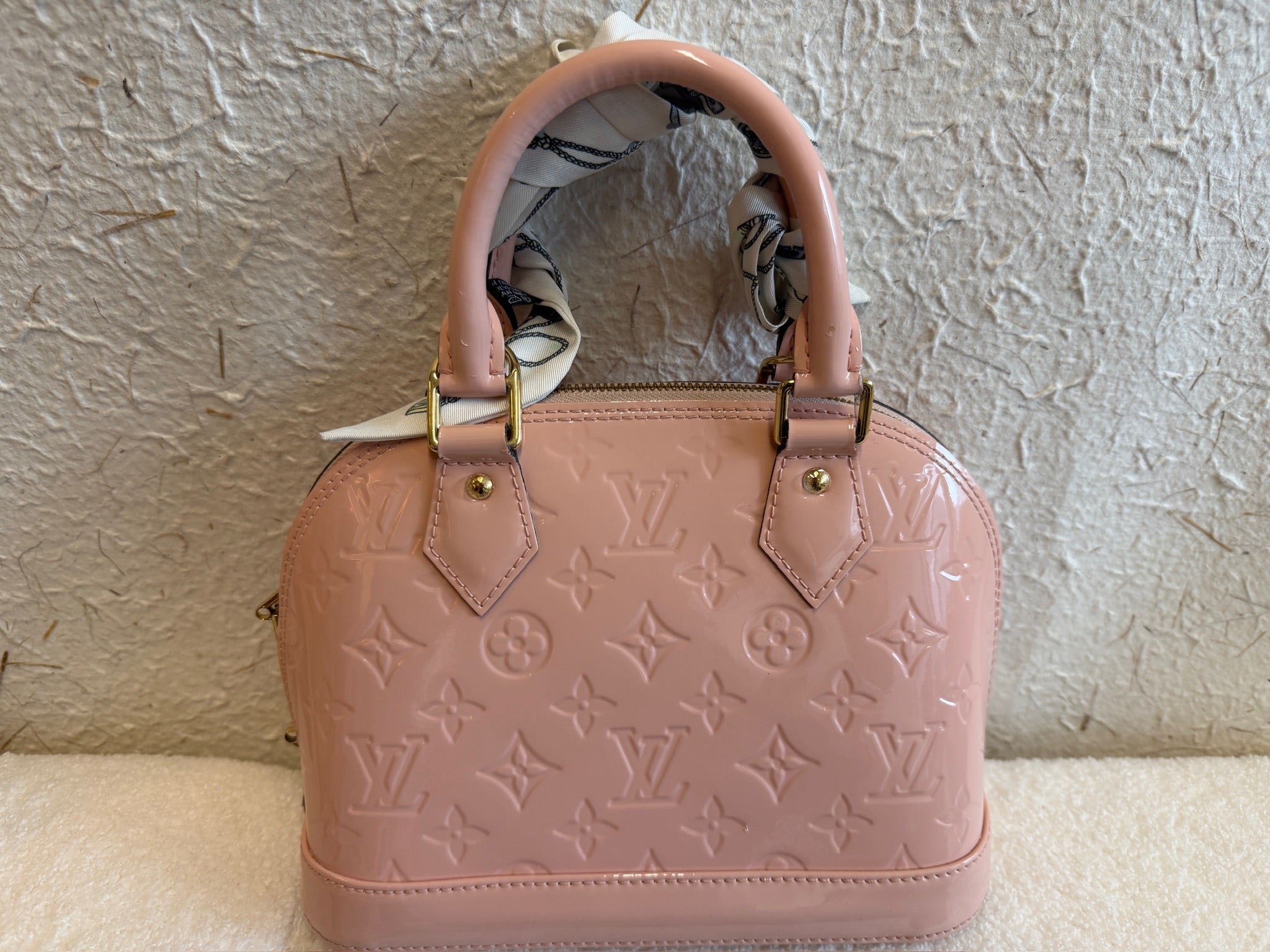 Louis Vuitton Alma BB Vernis Patent Leather Pink