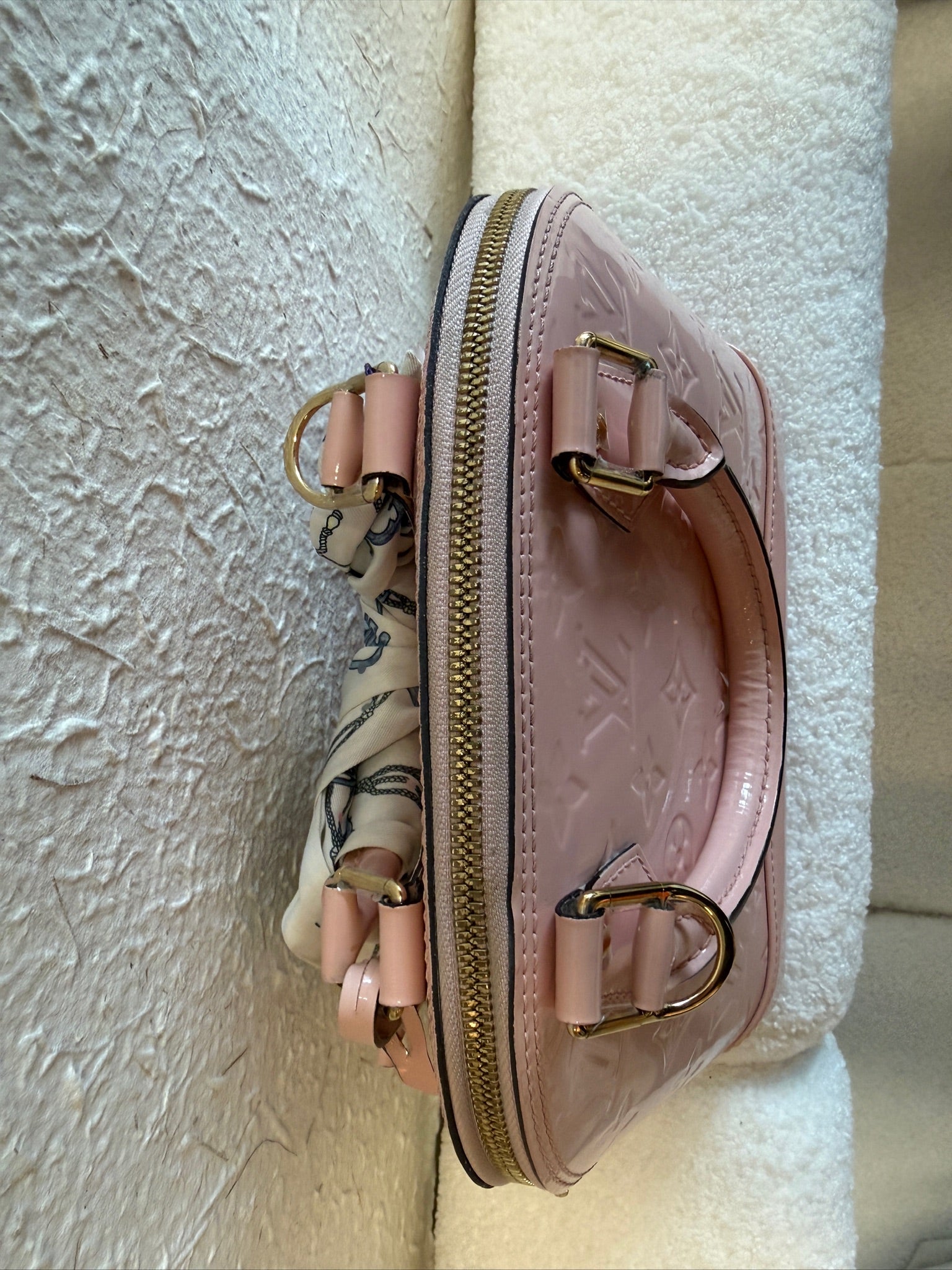 Louis Vuitton Alma BB Vernis Patent Leather Pink