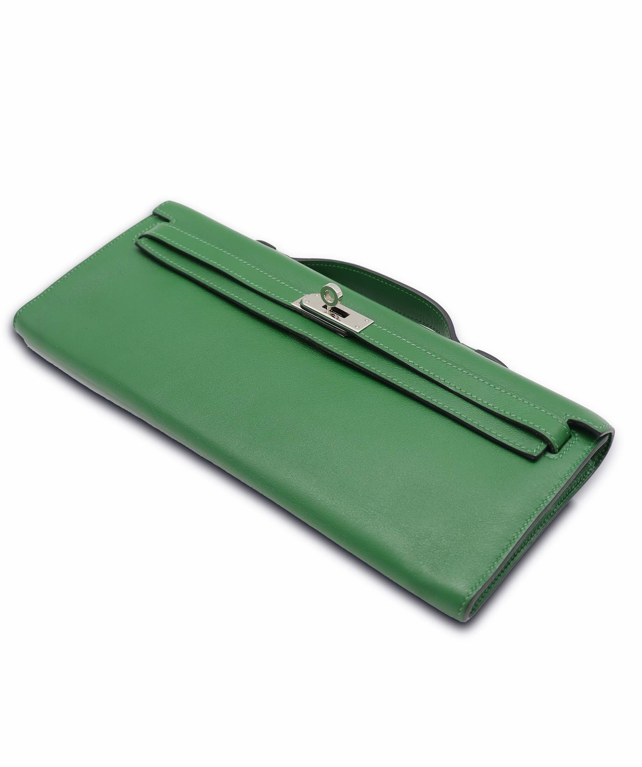 Hermes Kelly Cut PHW Green DXBS6335