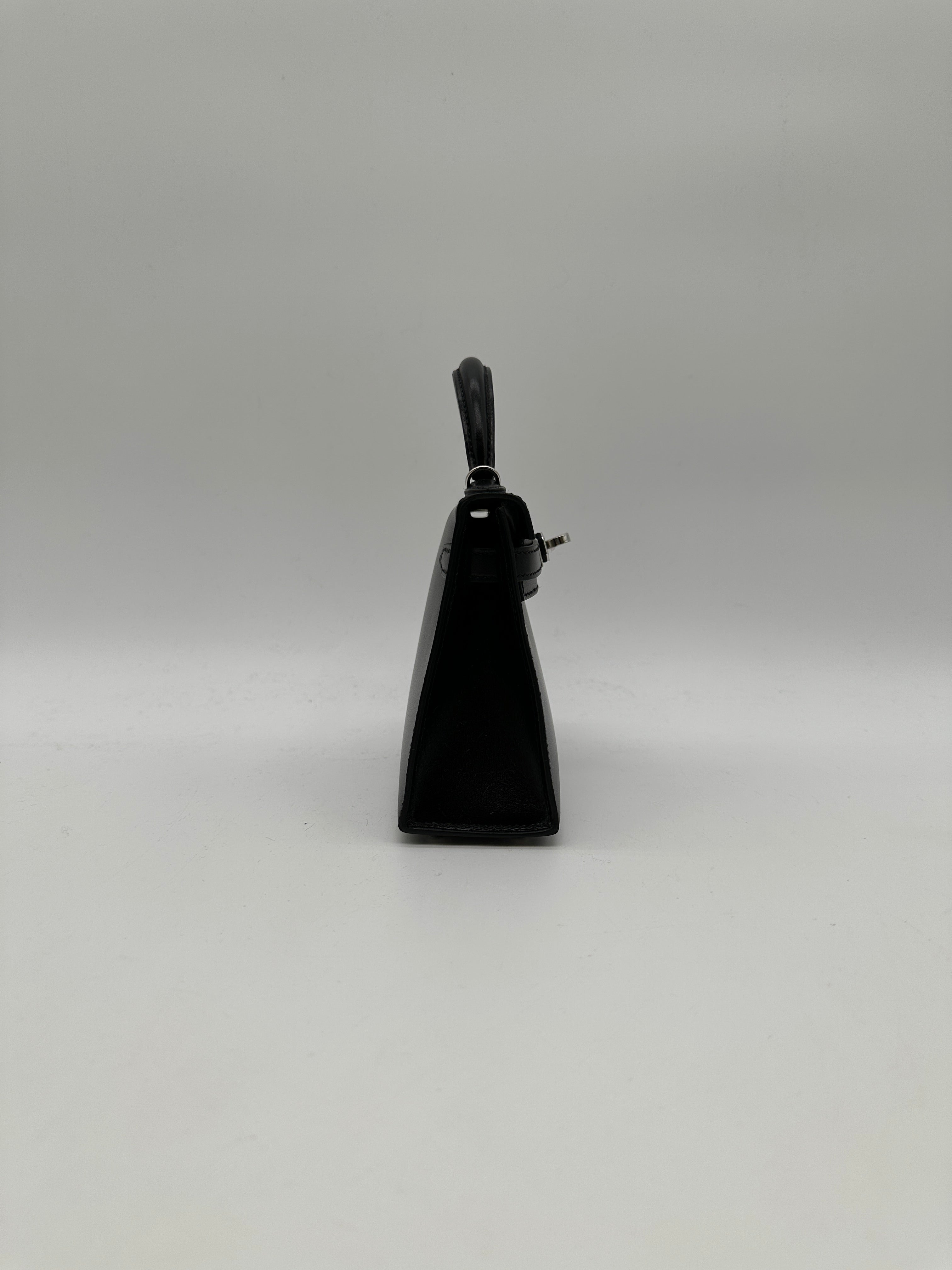 Hermès Mini Kelly Black Box LeatherPalladium Hardware