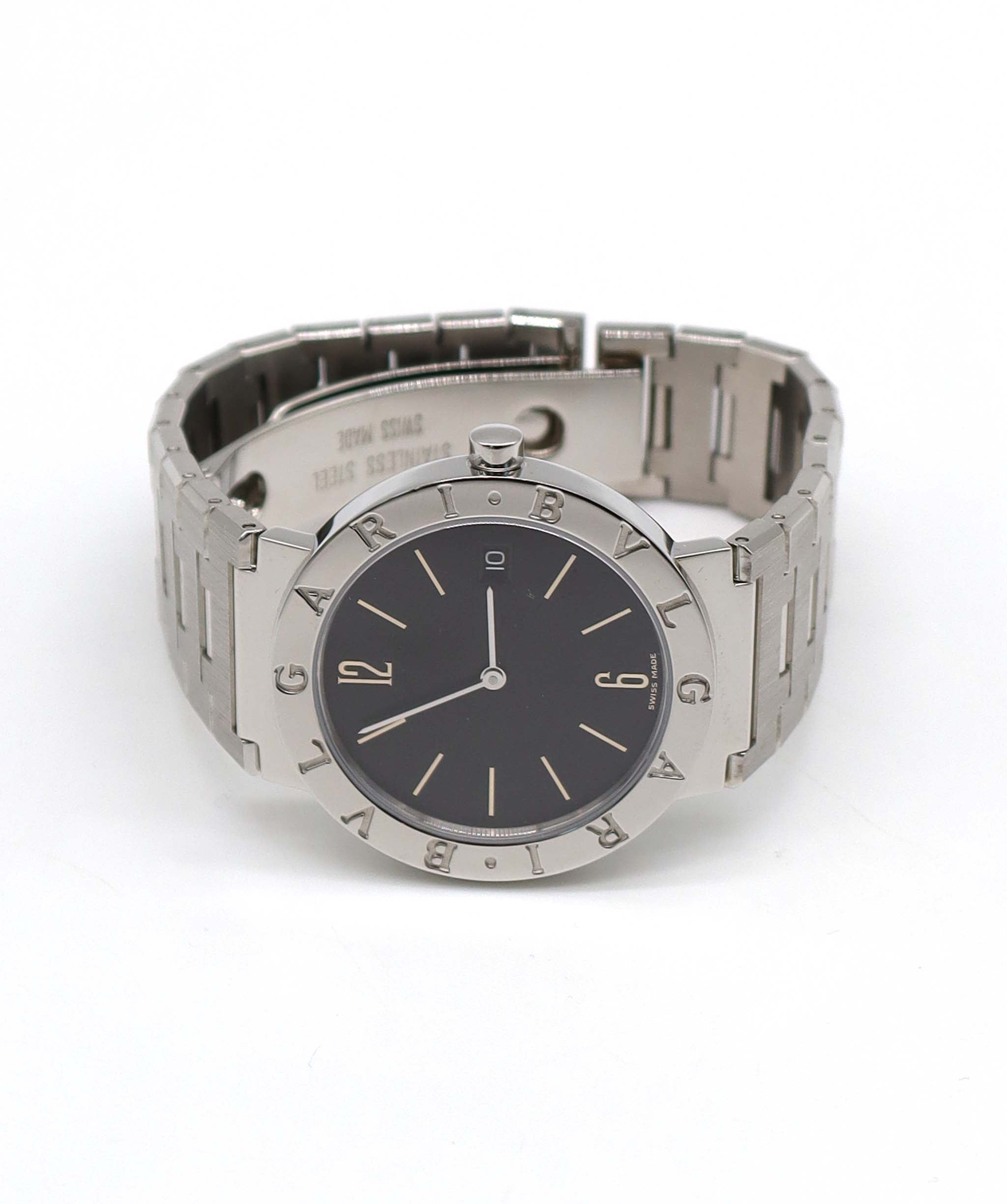 BVLGARI Bulgari Bulgari BB33SS Boys' Watch, Date, Black Quartz Watch, BVLGARI Bulgari 90320976 DXBS6386