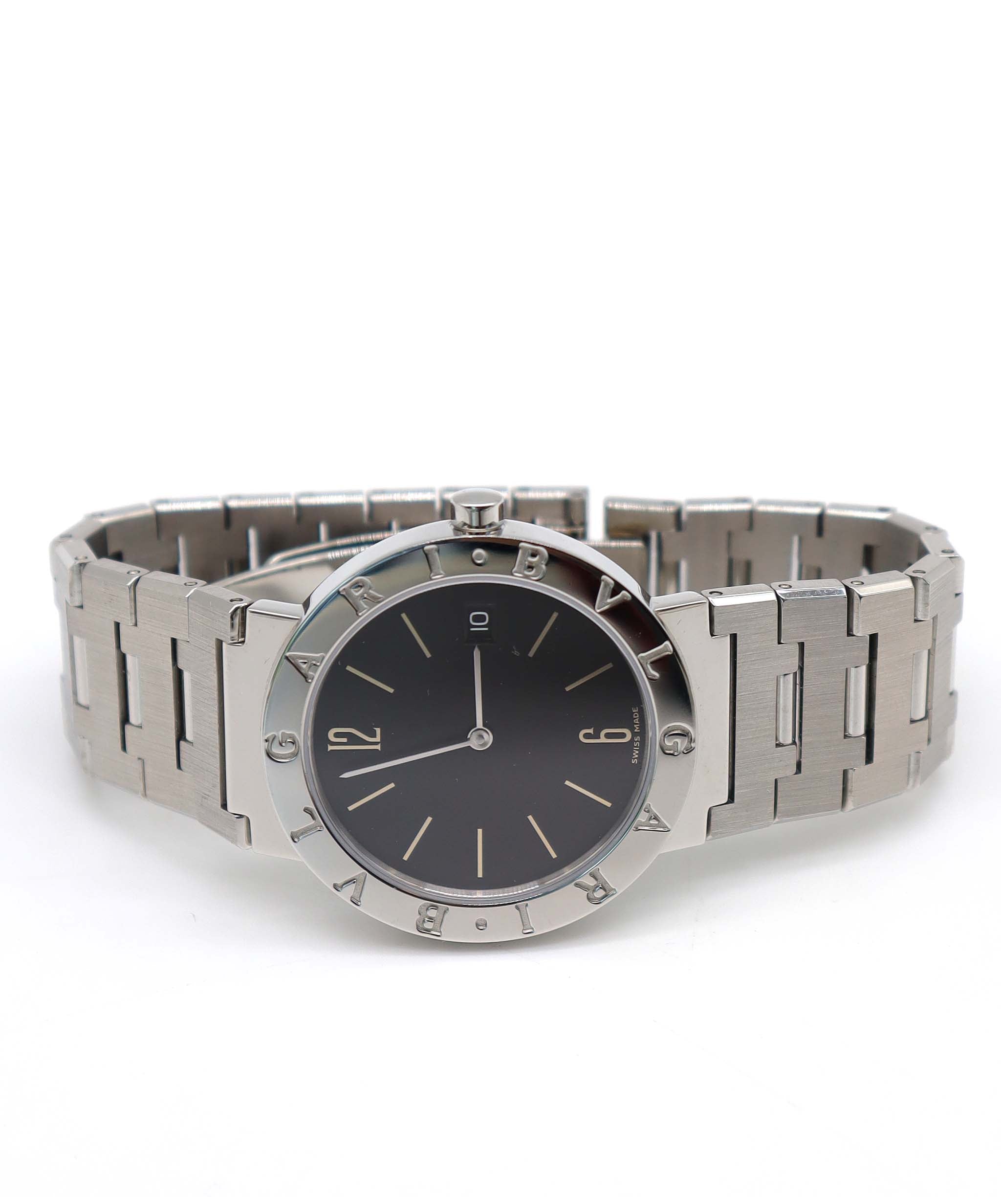 BVLGARI Bulgari Bulgari BB33SS Boys' Watch, Date, Black Quartz Watch, BVLGARI Bulgari 90320976 DXBS6386