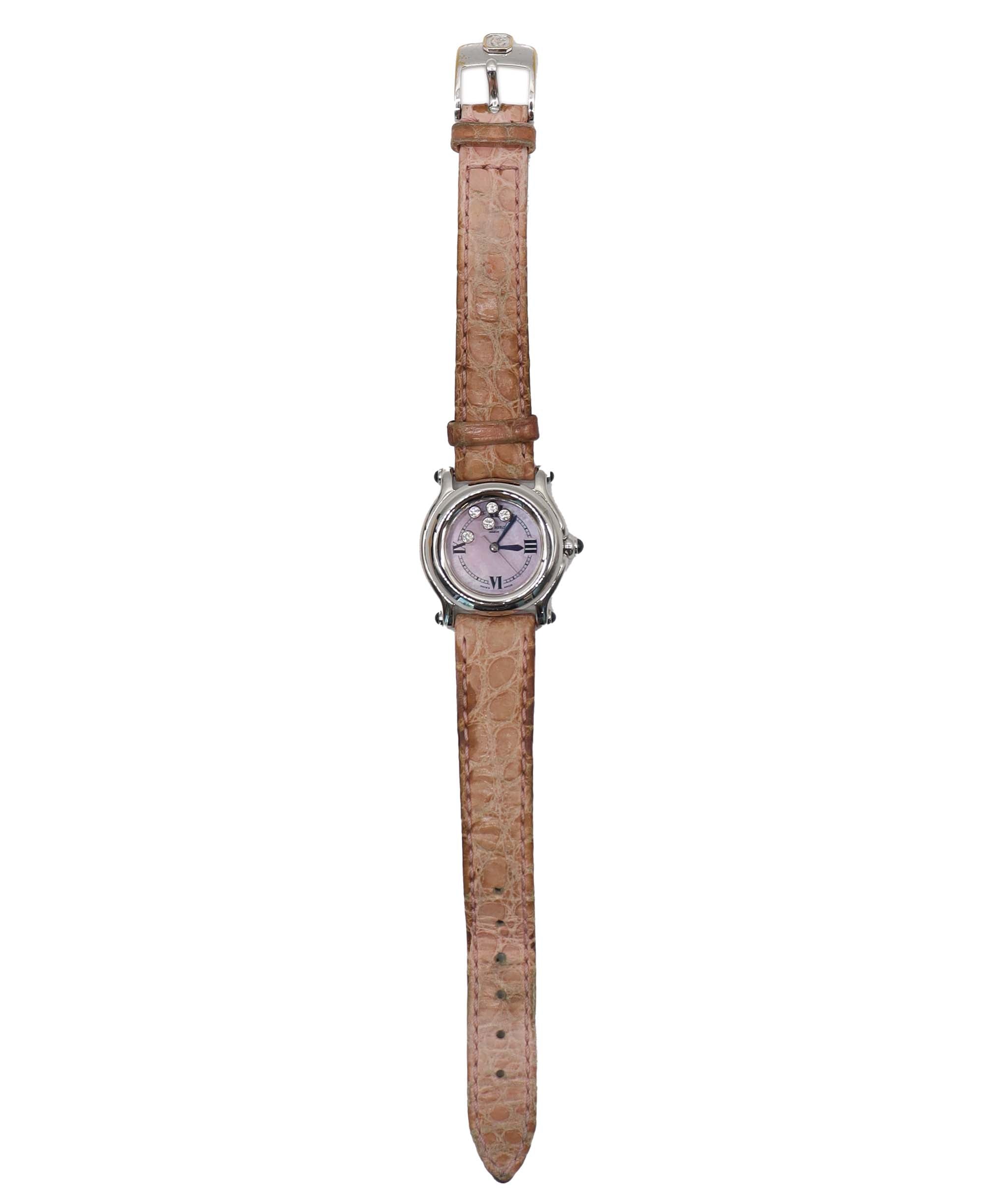 Chopard Happy Sport 27 8245 23 5P Diamond Ladies' Watch Pink Shell Quartz 90293818 DXBS6382