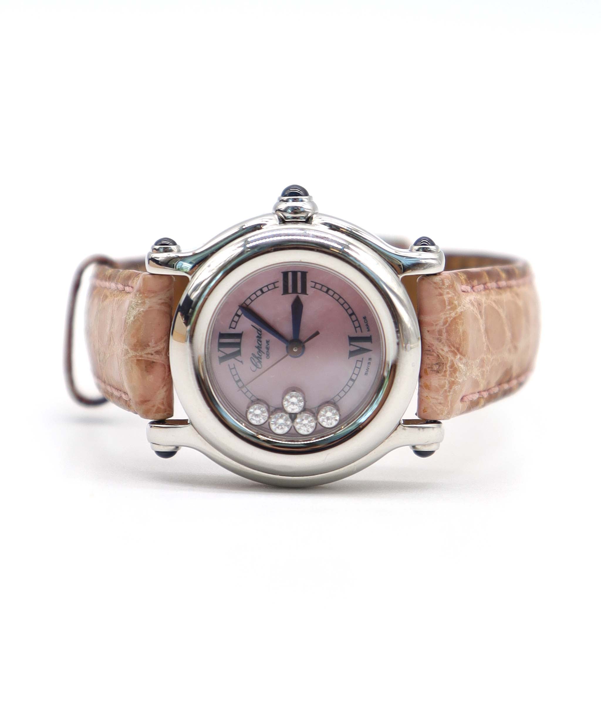 Chopard Happy Sport 27 8245 23 5P Diamond Ladies' Watch Pink Shell Quartz 90293818 DXBS6382
