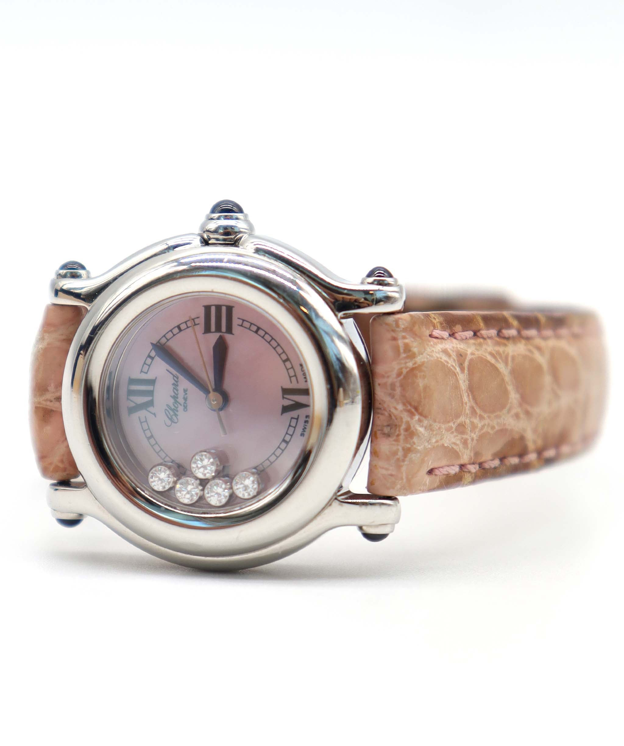 Chopard Happy Sport 27 8245 23 5P Diamond Ladies' Watch Pink Shell Quartz 90293818 DXBS6382