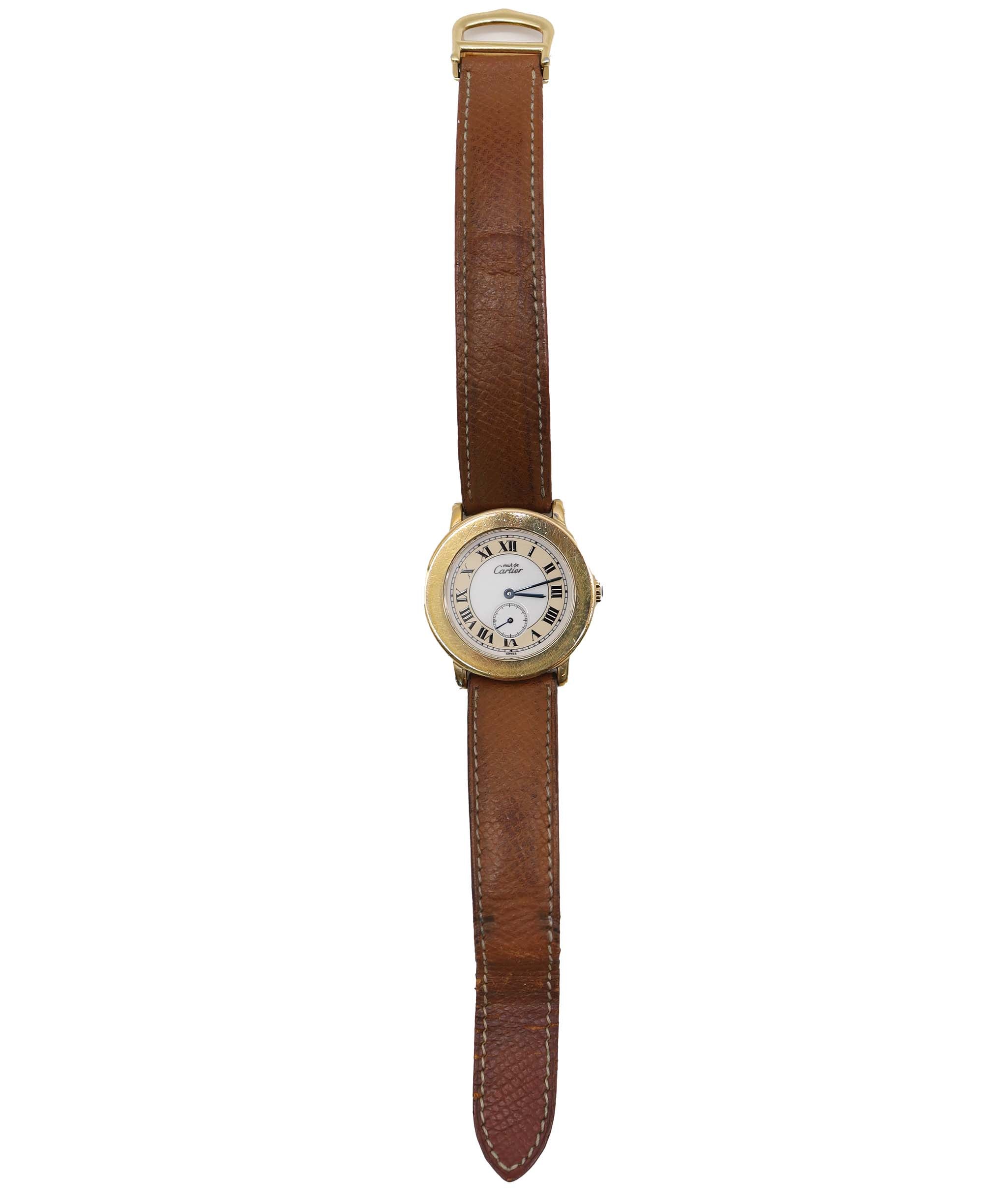 Cartier Must II Ronde Vermeil W1006922 Boys' Watch, Small Seconds, SV925 Quartz Watch, Must2 Cartier 90320148 DXBS6381