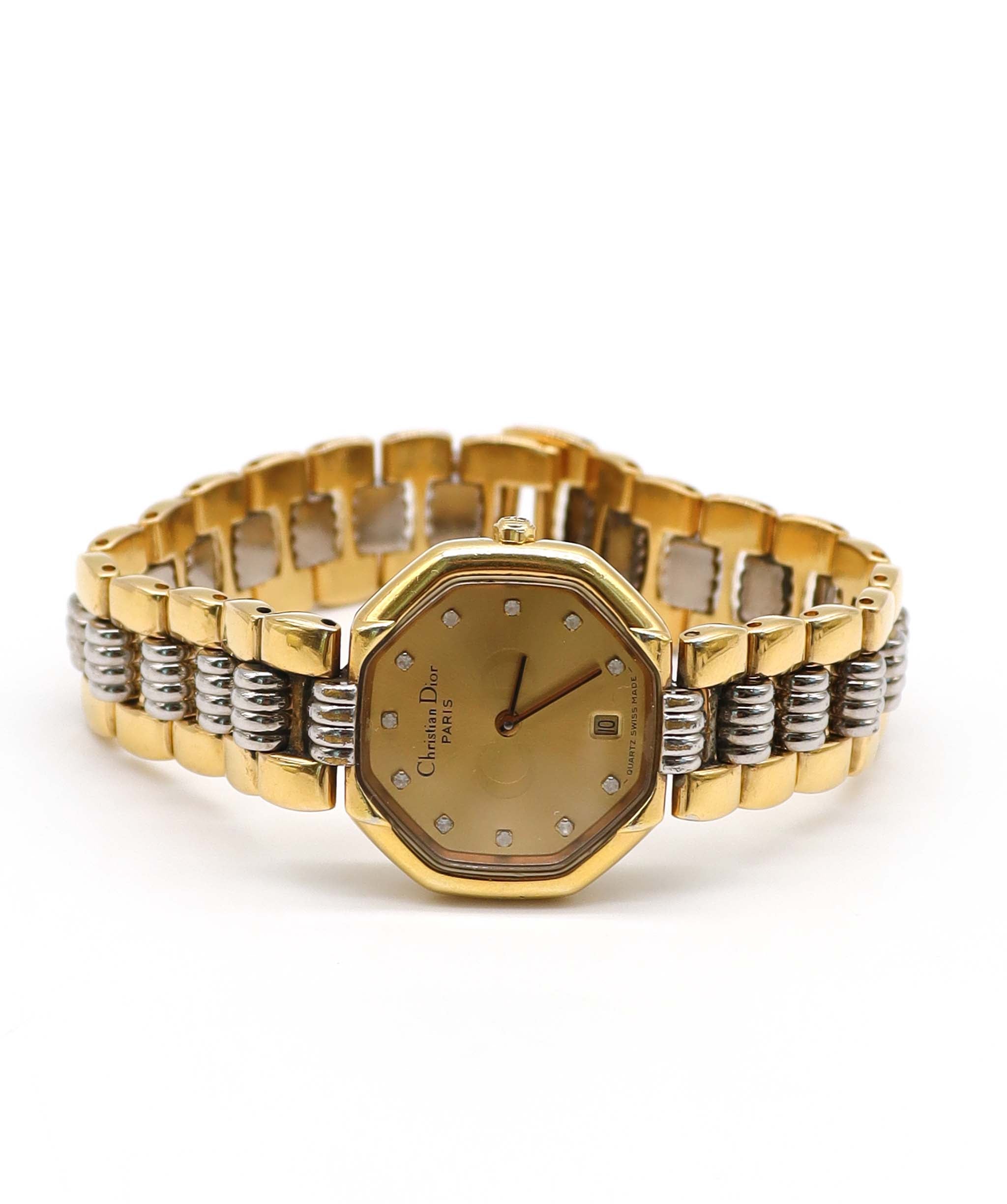Christian Dior Octagon D48-133 Ladies' Watch, Date, Gold, Quartz Watch, octagon, Christian Dior 90317030 DXBS6390