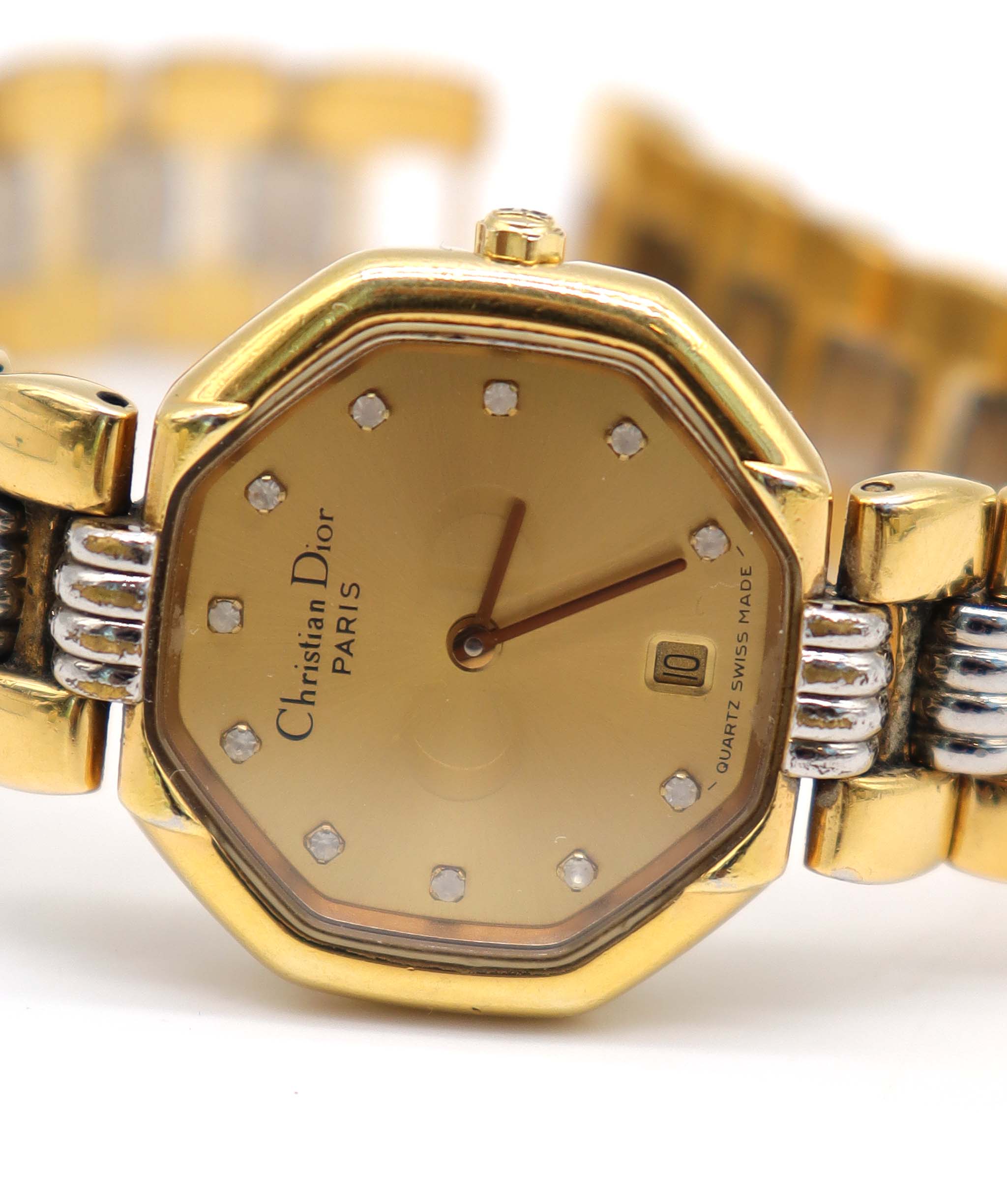 Christian Dior Octagon D48-133 Ladies' Watch, Date, Gold, Quartz Watch, octagon, Christian Dior 90317030 DXBS6390