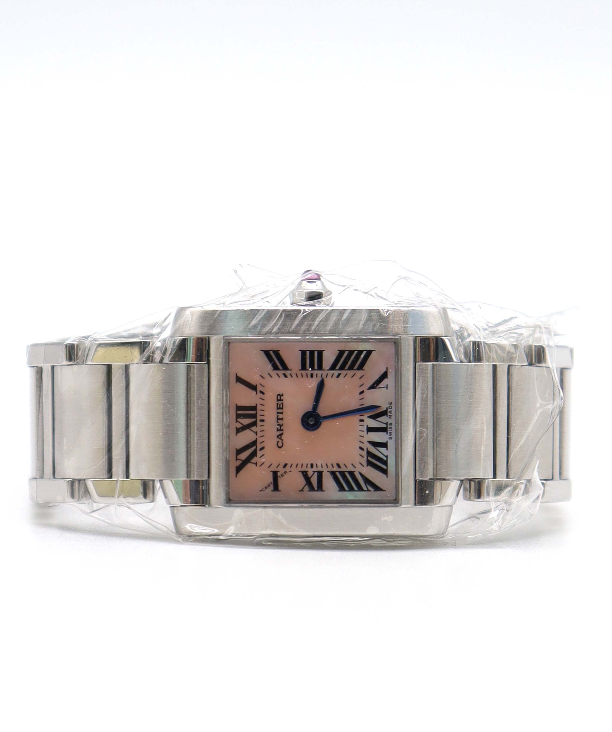 Cartier Tank Francaise SM W51028Q3 Women's Watch, Pink Shell, Quartz, Cartier 90315918 DXBS6392
