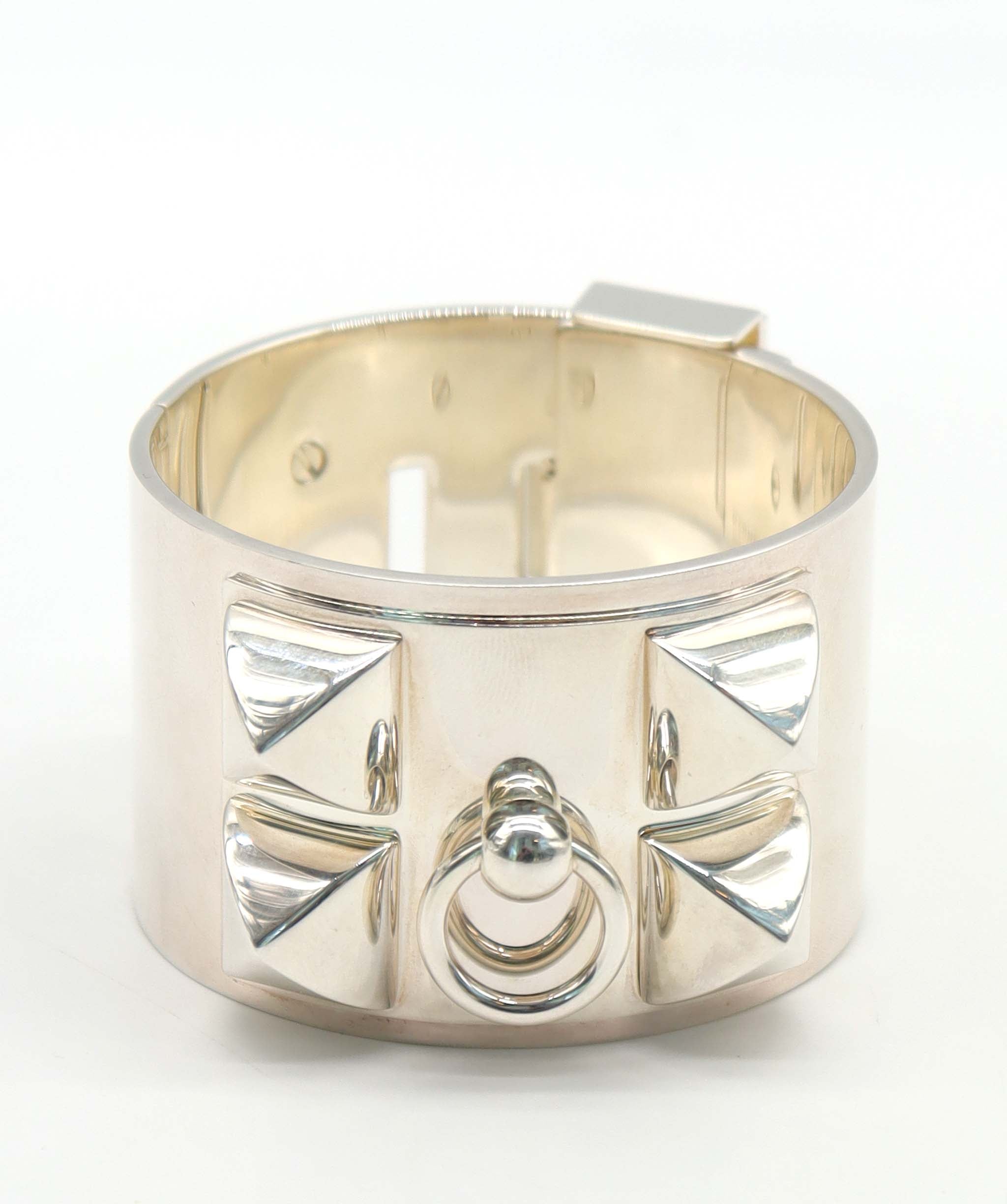 HERMES Collier de Chien Bangle SV Ag 925 Silver Collier De Chien Bangle Hermes 90317212 DXBS6394