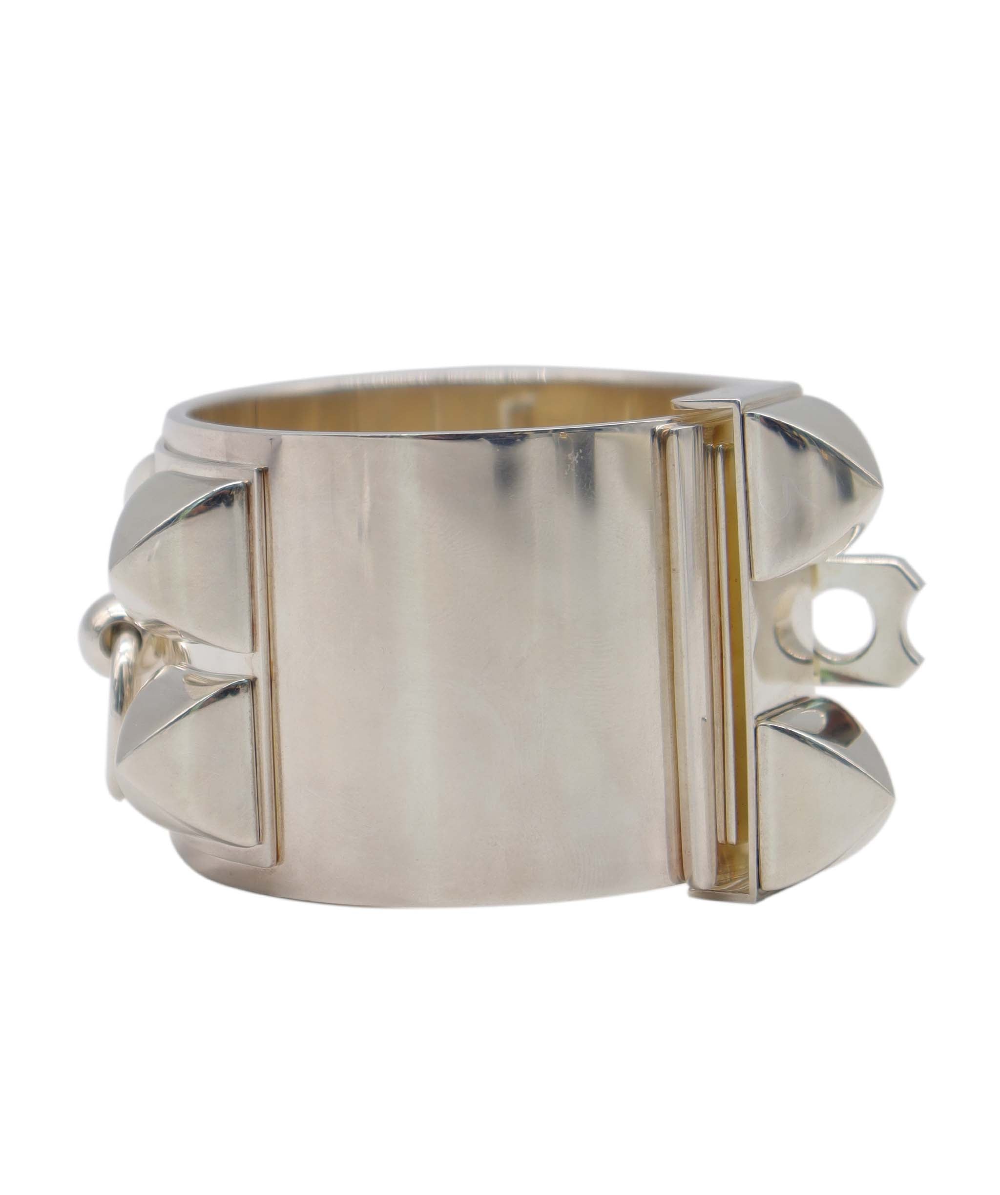 HERMES Collier de Chien Bangle SV Ag 925 Silver Collier De Chien Bangle Hermes 90317212 DXBS6394