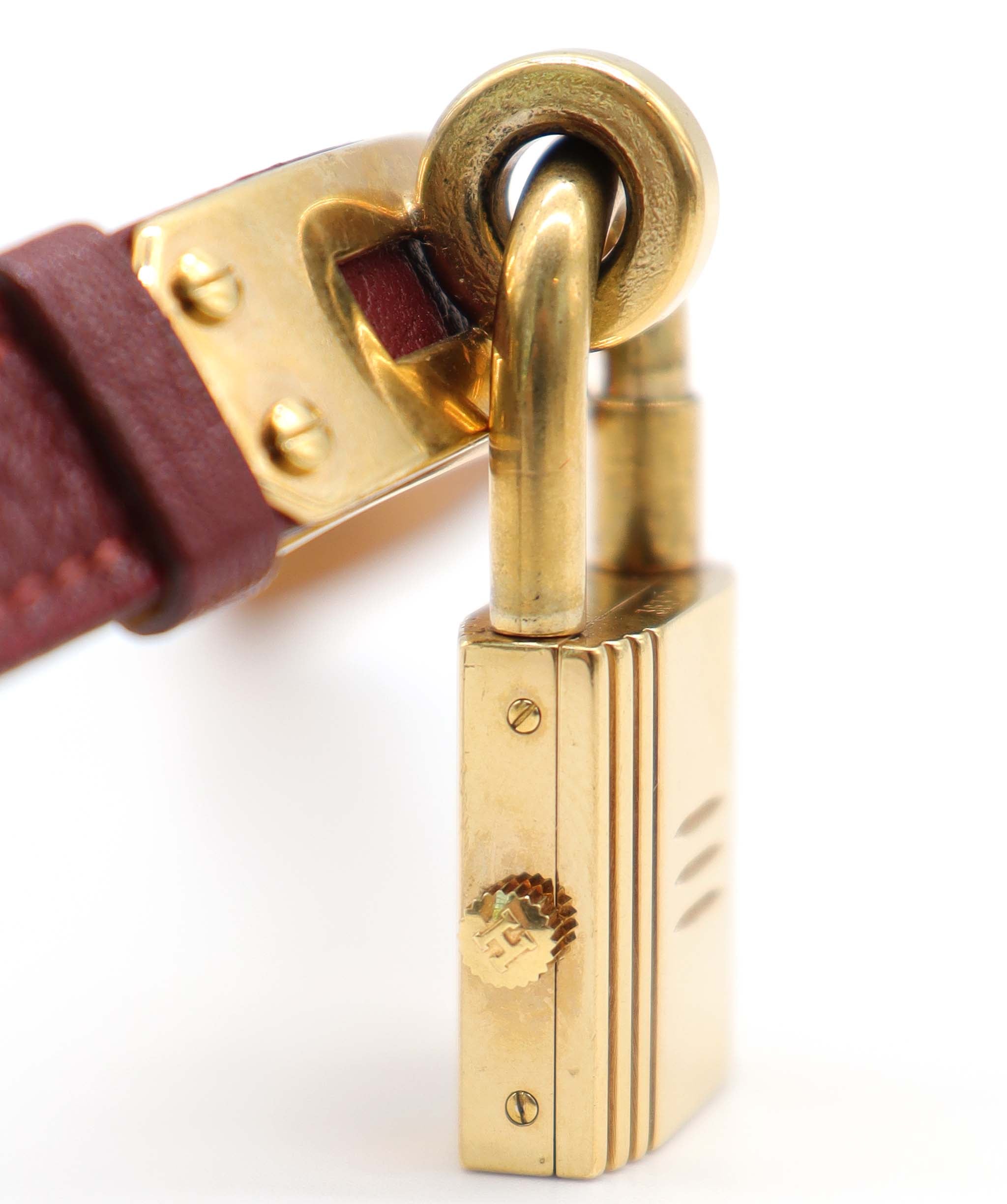 HERMES Kelly Watch Vintage Women's Wristwatch Bordeaux Quartz Watch with Padlock Kelly Watch Hermes 90320054 DXBS6388