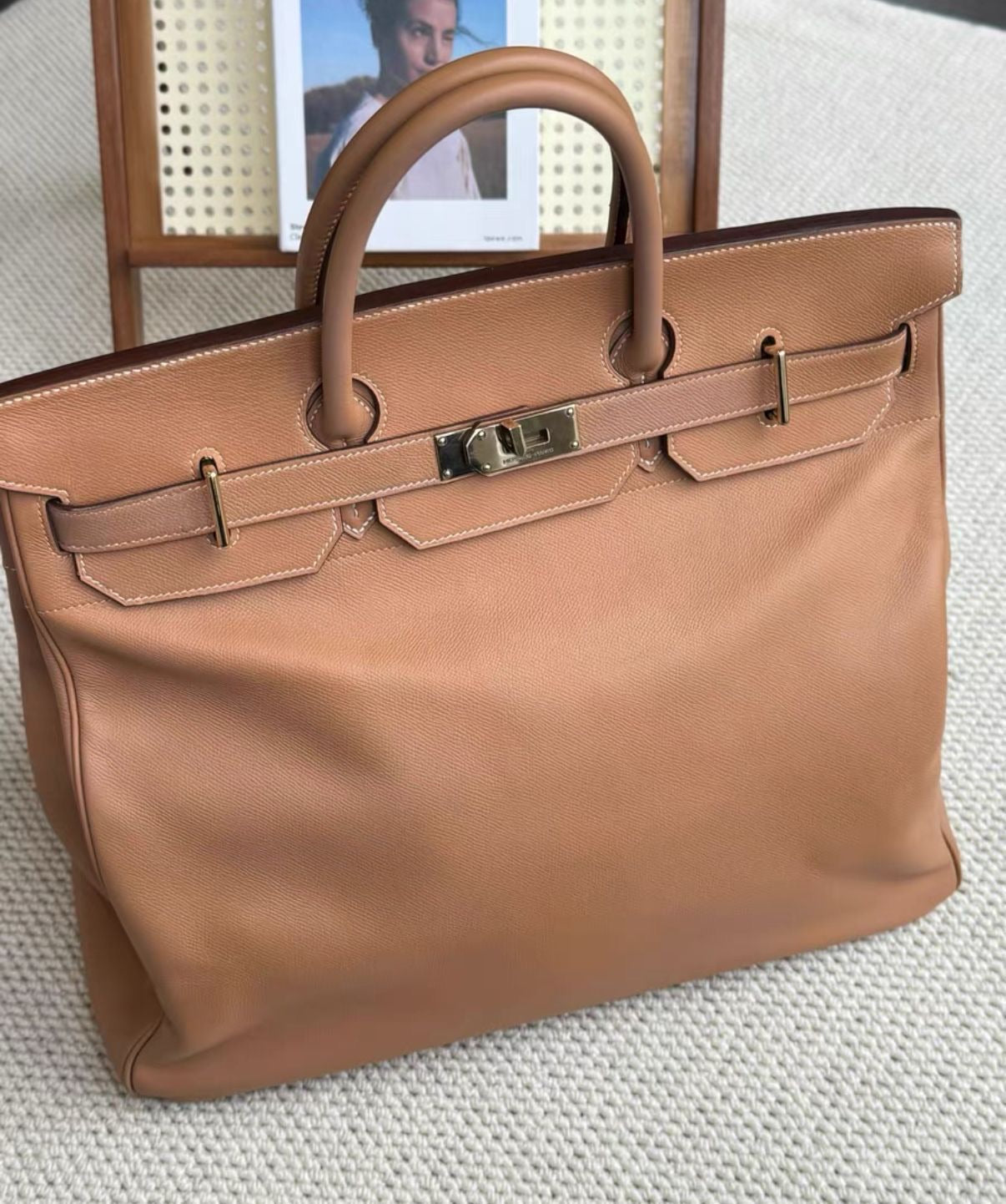Hermès HAC 45 – Brown Leather with Gold Hardware