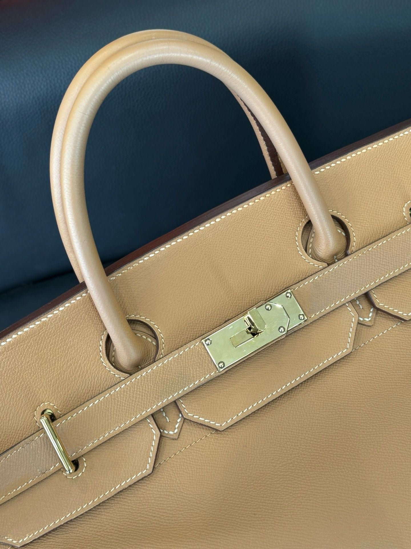 Hermès HAC 45 – Brown Leather with Gold Hardware