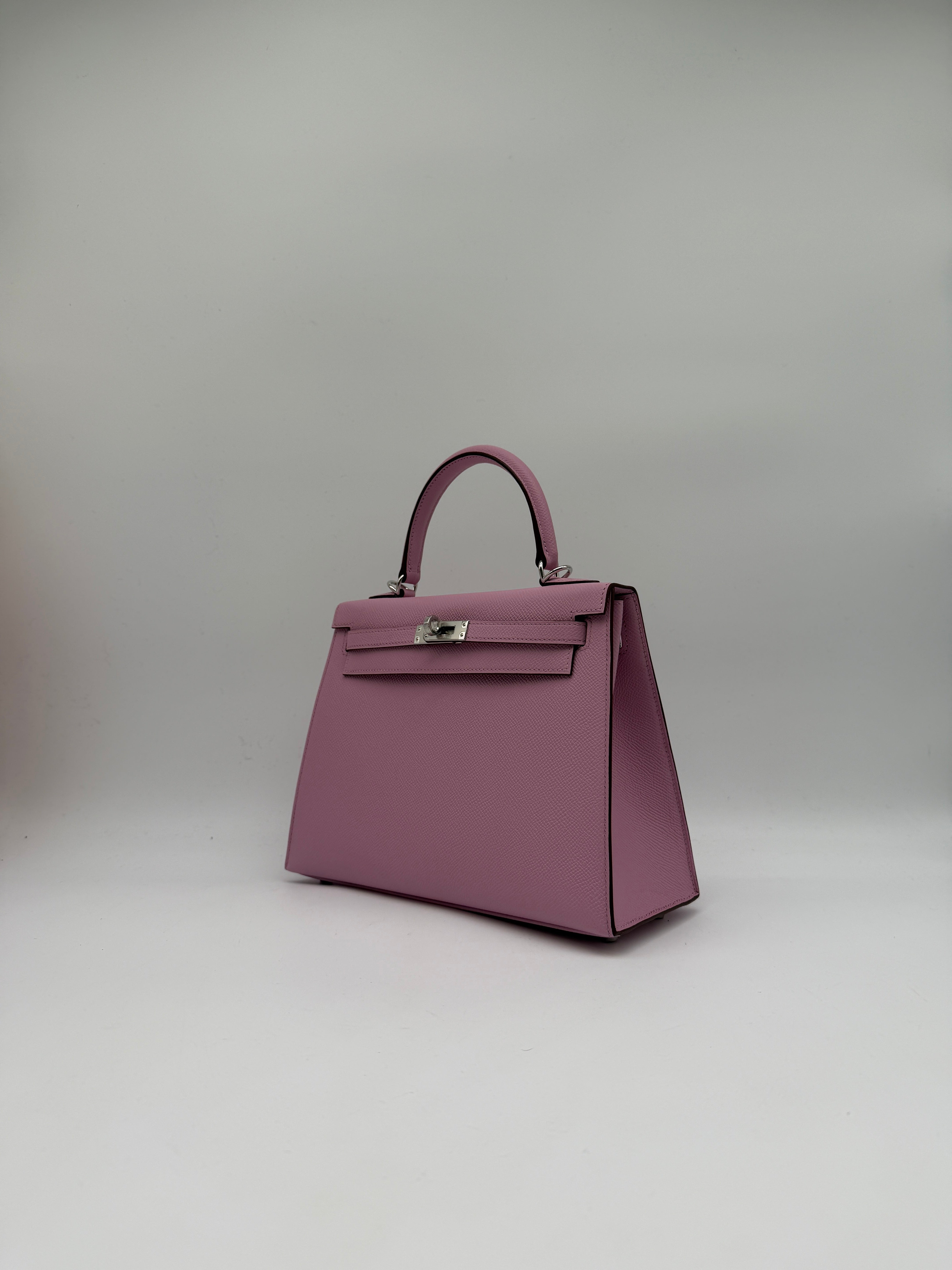 Kelly 25 Sylveter Mauve Epsom Palladium Hardware