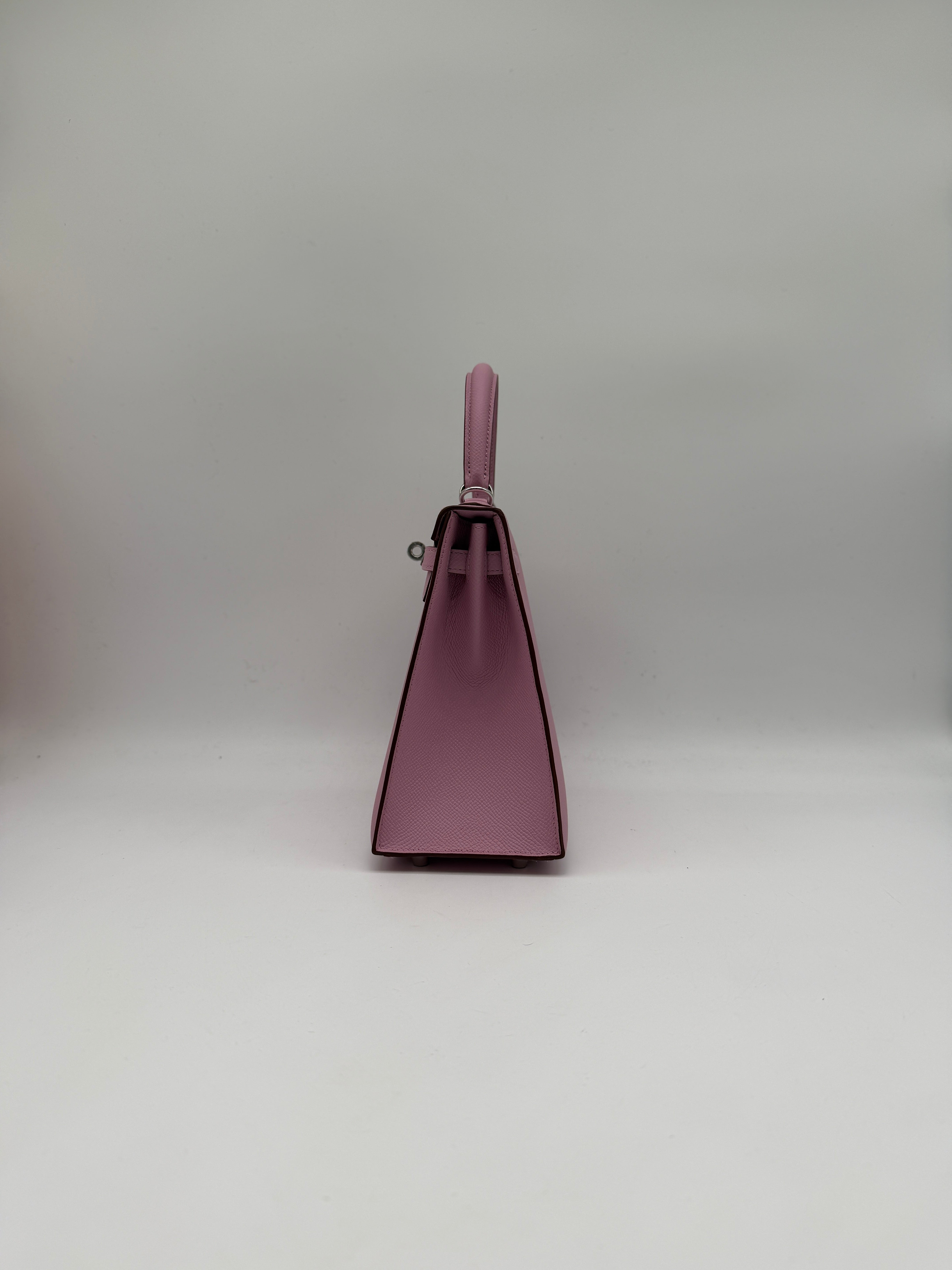 Kelly 25 Sylveter Mauve Epsom Palladium Hardware