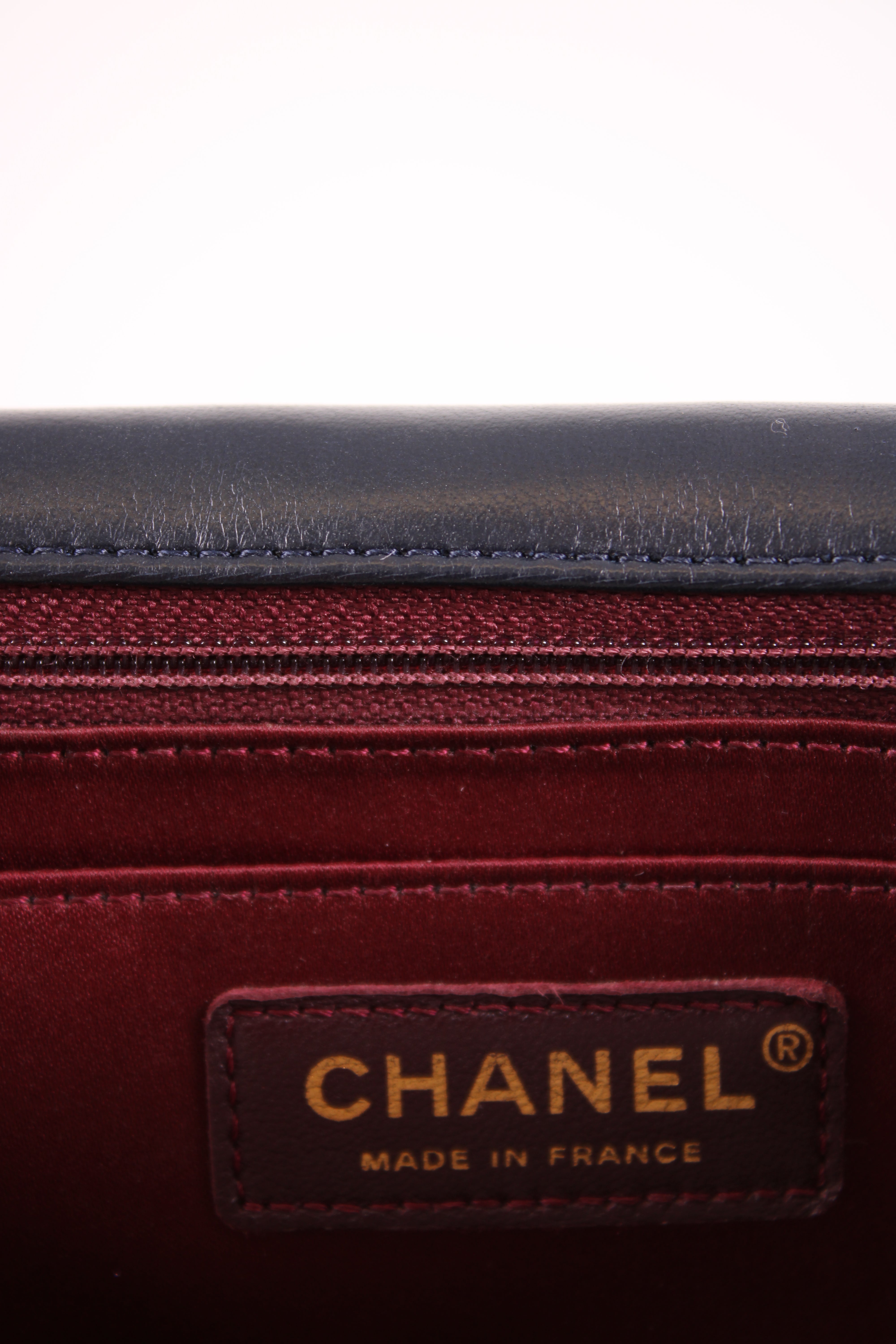 Chanel Quilted Golden Class Flap Bag Navy