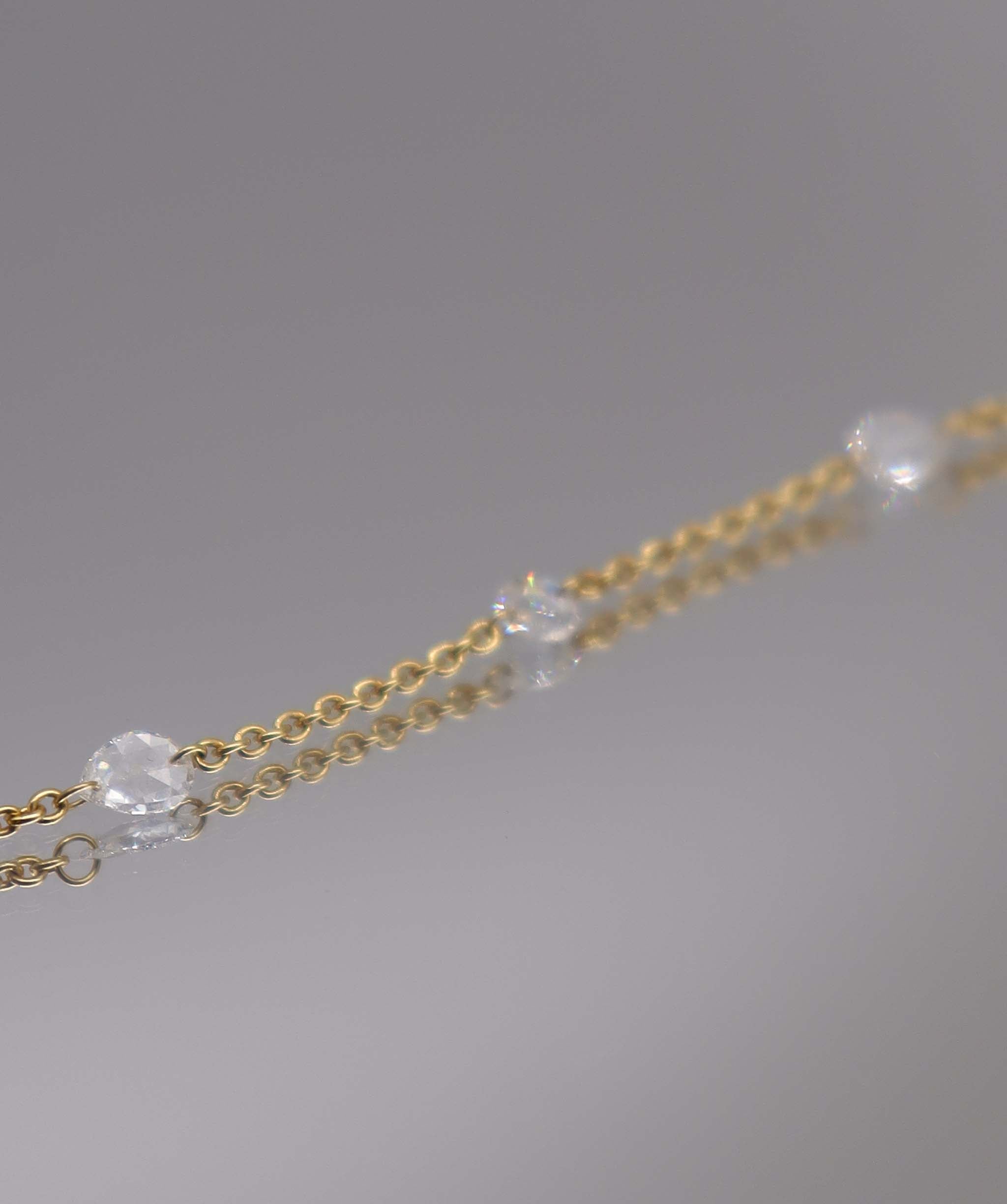 Rose Cut Diamond Handchain Yellow Gold B2800