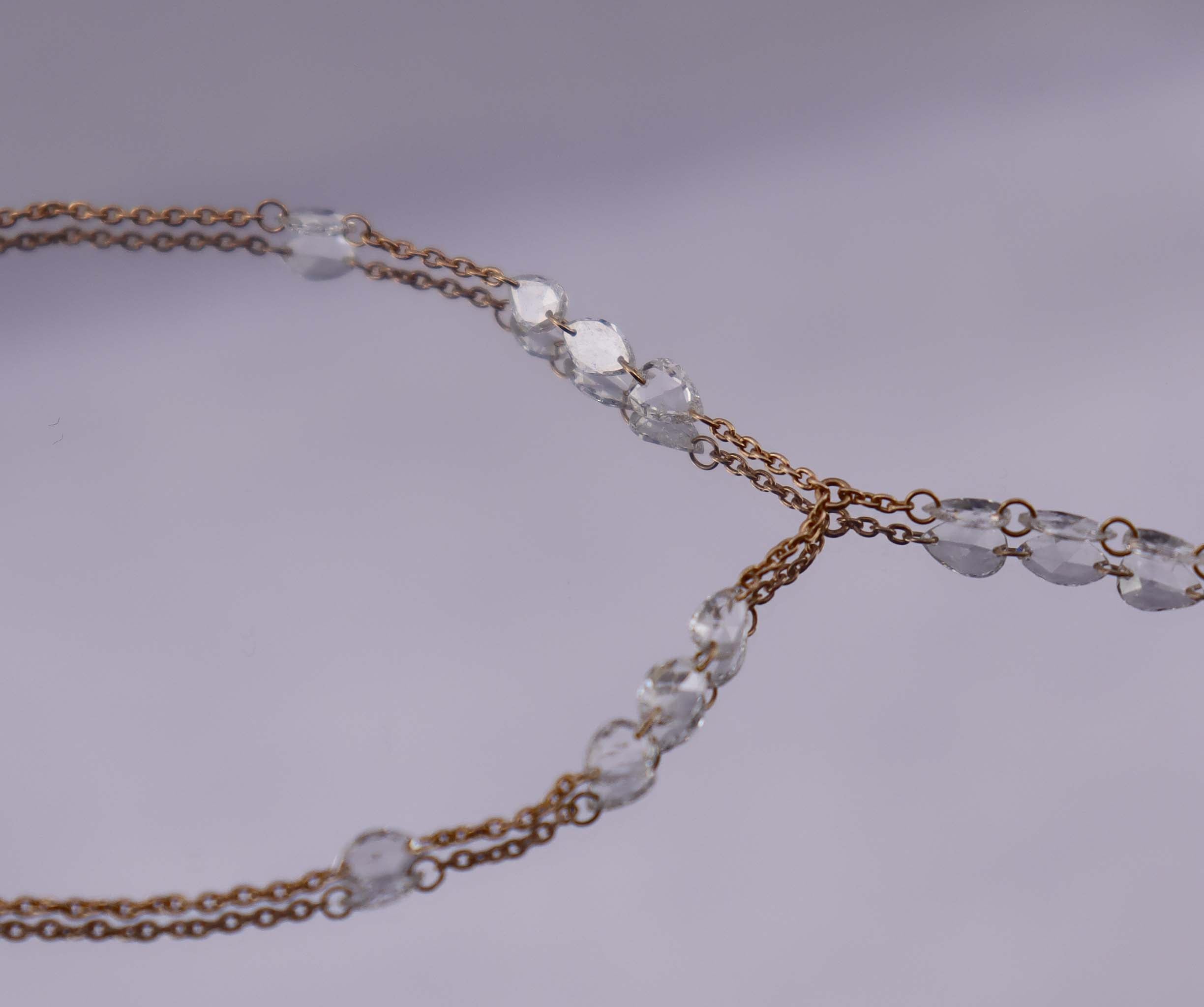 1.70ct Rose Cut Diamond Handchain Rose Gold B3220