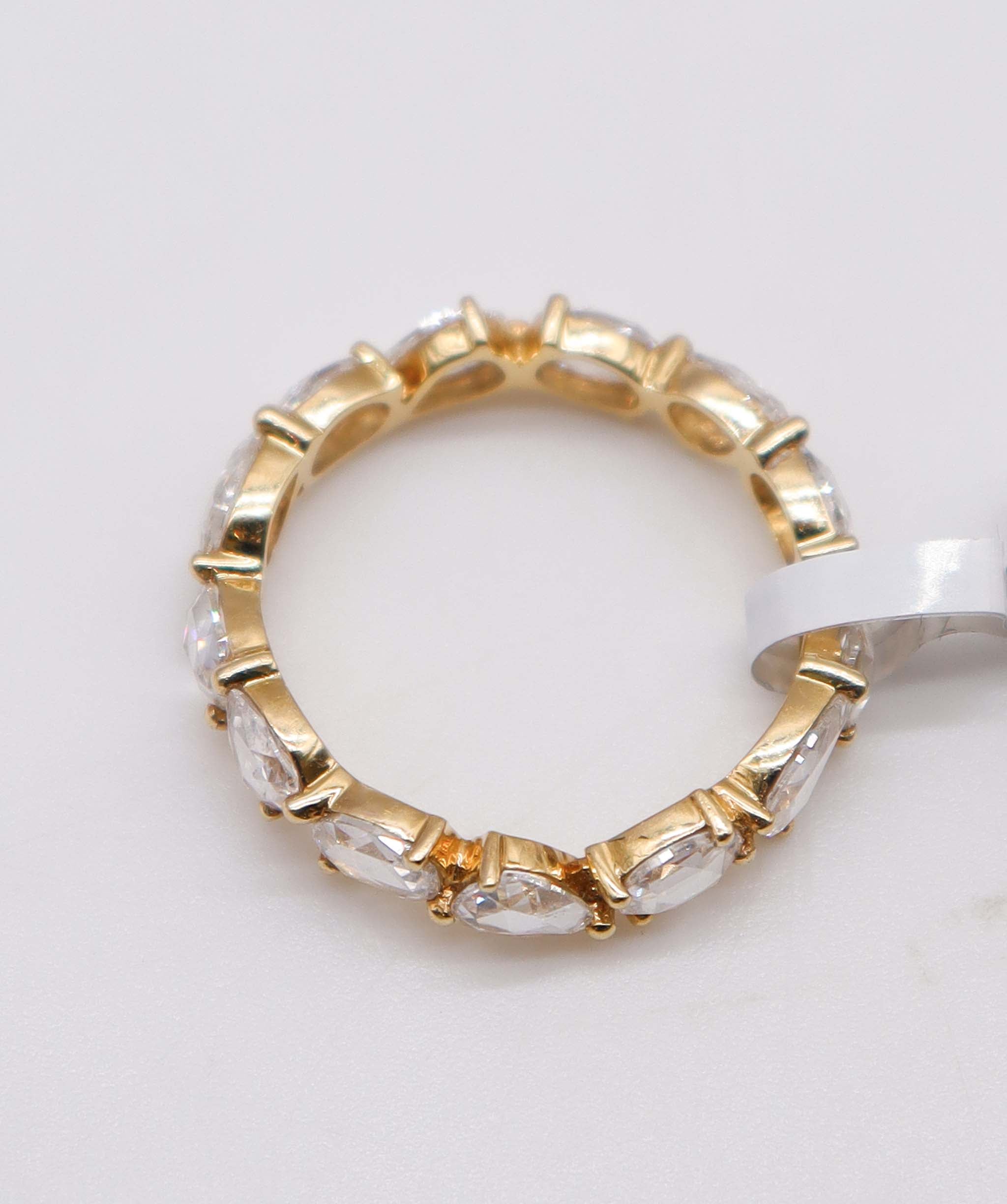 2.35ct Rose Cut Diamond Eternity Ring Yellow Gold size 54 R2303