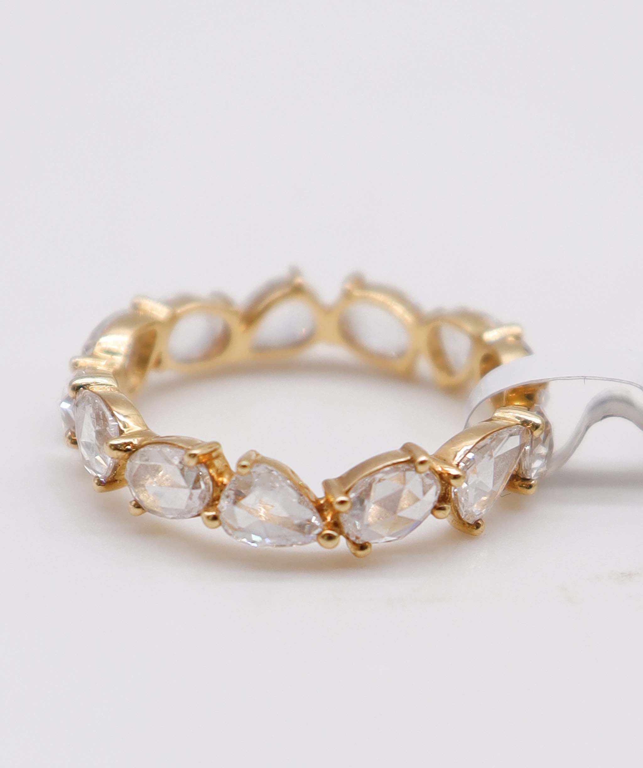 2.35ct Rose Cut Diamond Eternity Ring Yellow Gold size 54 R2303