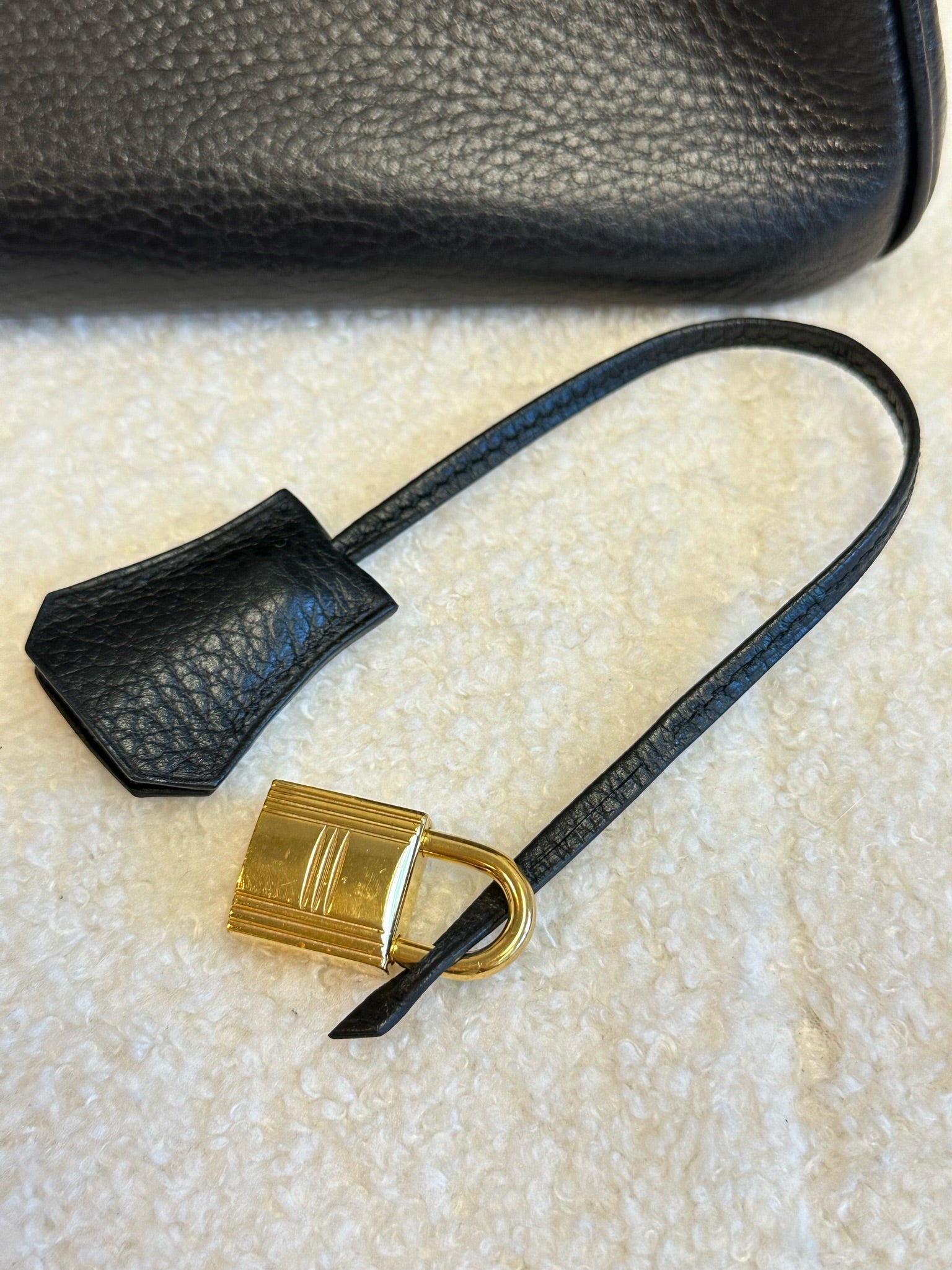 Hermes Birkin 35 Black Ardennes GHW Square F Stamp