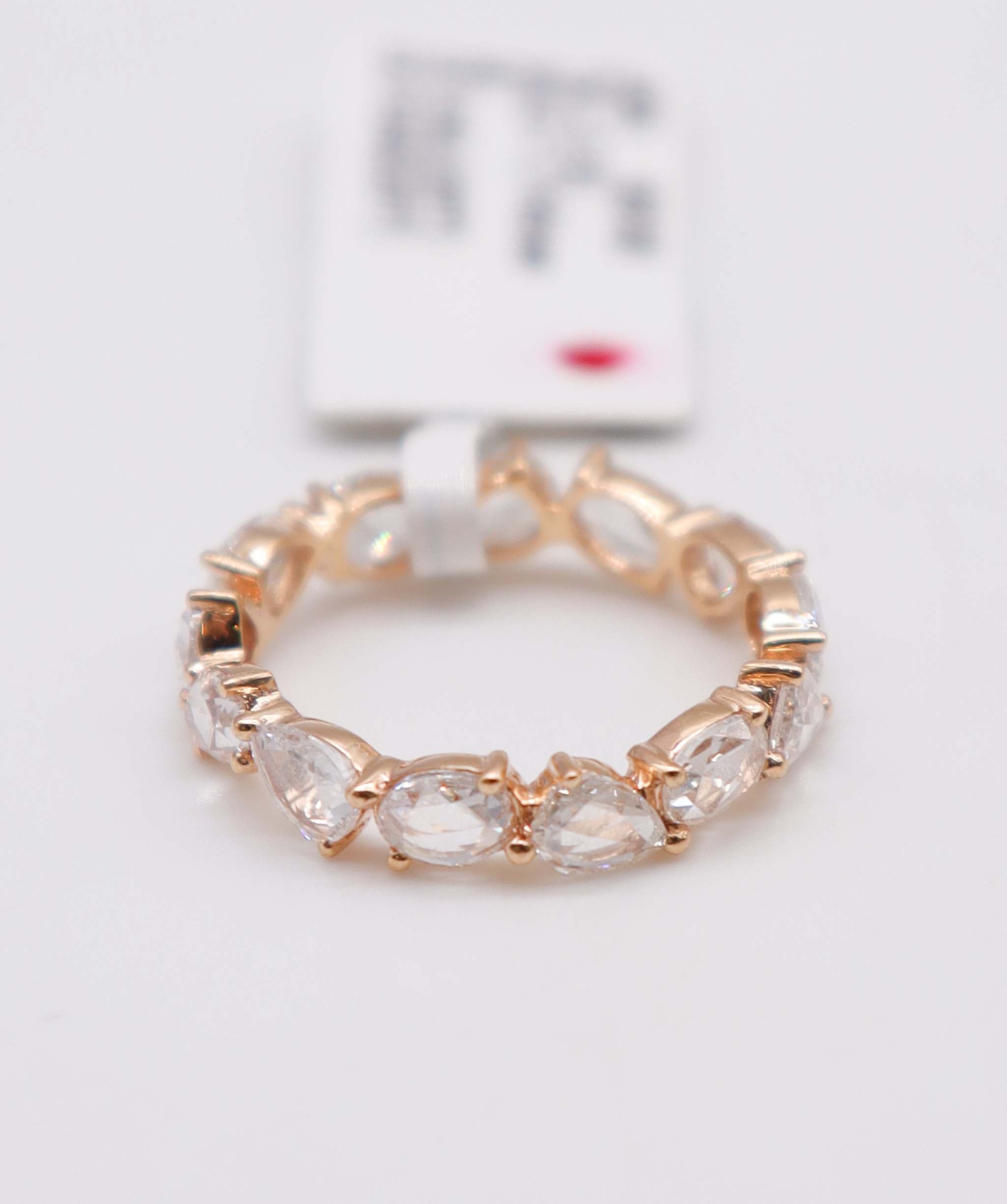 2.38ct Rose Cut Diamond Eternity Ring Rose Gold Size 54 R2302
