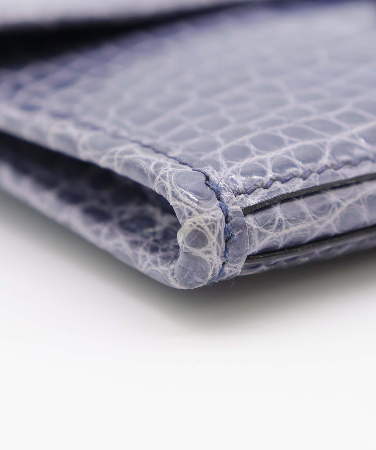 Hermès Bleu Brighton Shiny Mississippi Alligator Mini Jige Clutch DXBS6658