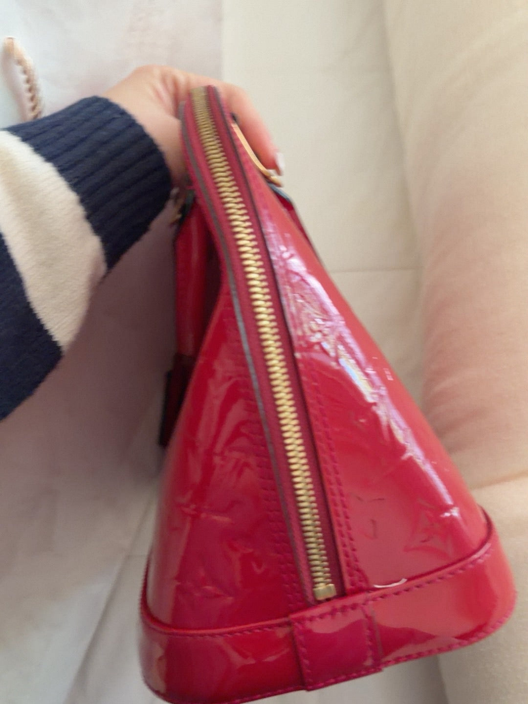 LV Alma Vernis Red Handbag