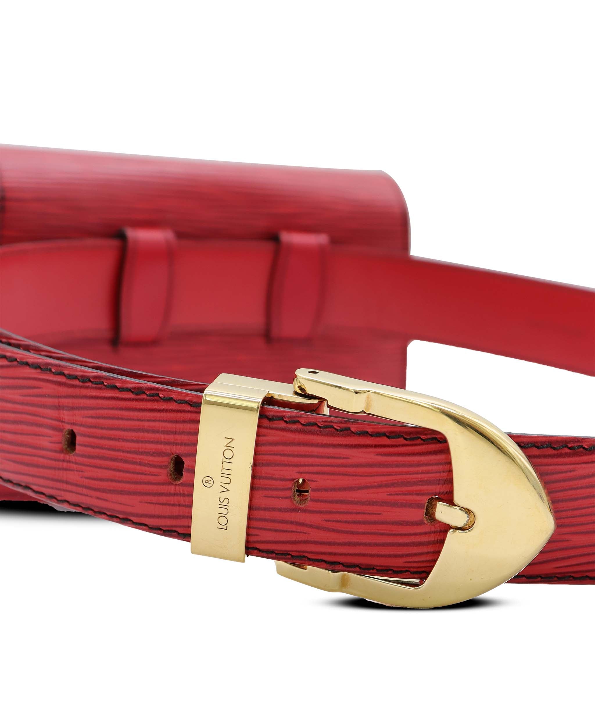 LOUIS VUITTON Epi Pochette Tillsit Waist bag Red M52607 LV Auth 150308 150308