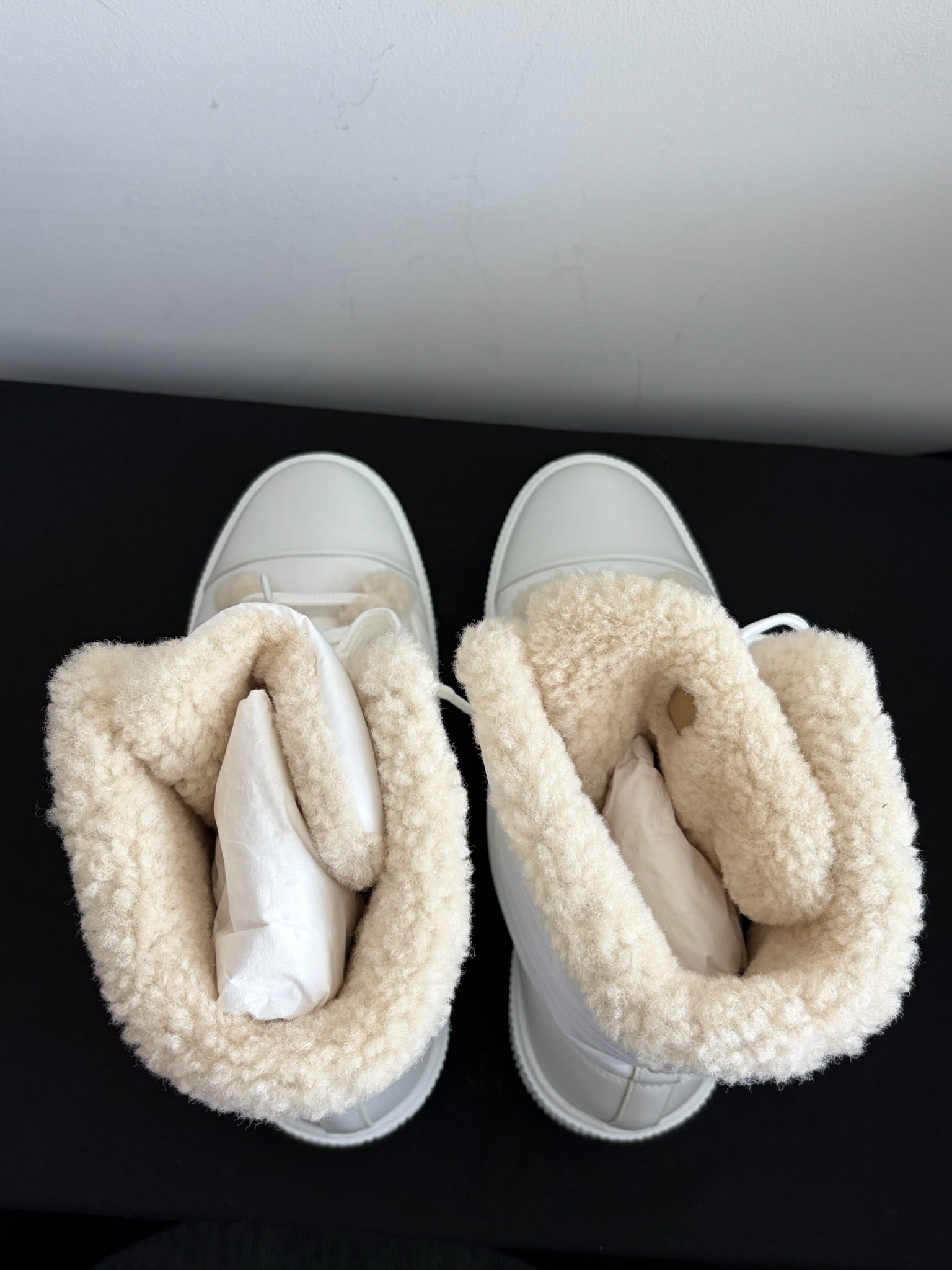EU38-Hermès White Lace-Up Ankle Boots