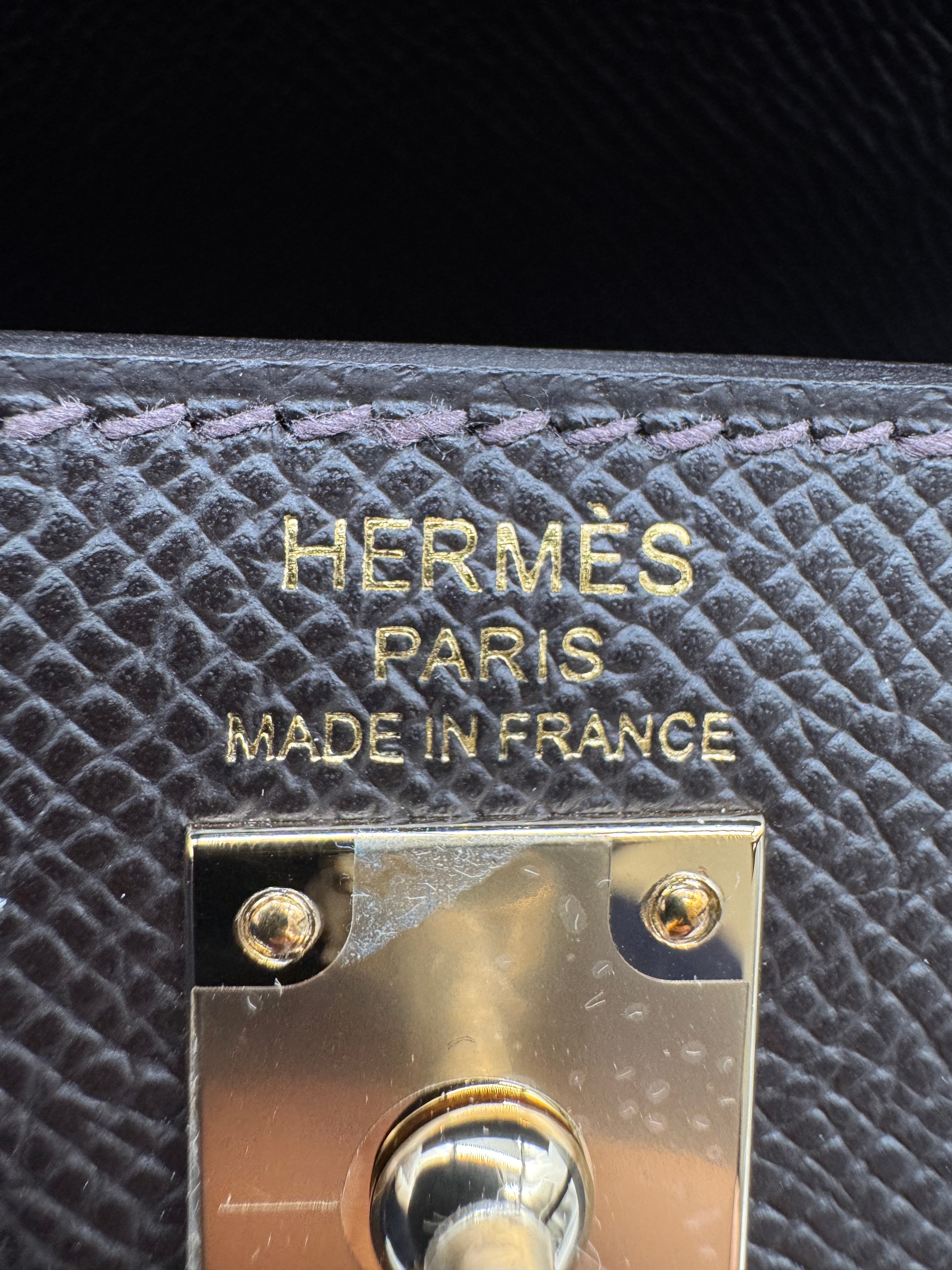 Hermès Kelly 25 Bai Brun Epsom Permabass Hardware