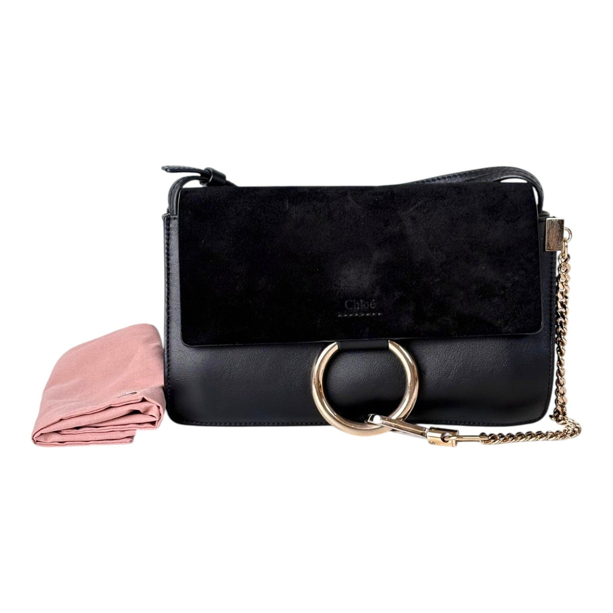 Chloe Black Faye in Suede & Leather Bag