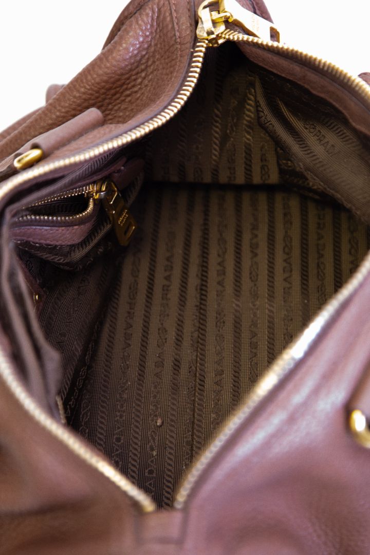 Prada Top Handle Handbag Brown