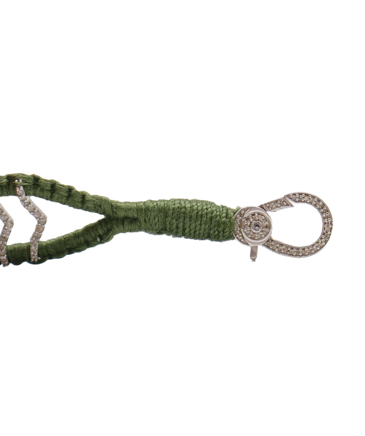Diamond Evil Eye Olive Thread Friendship Bracelet DXBCD2254