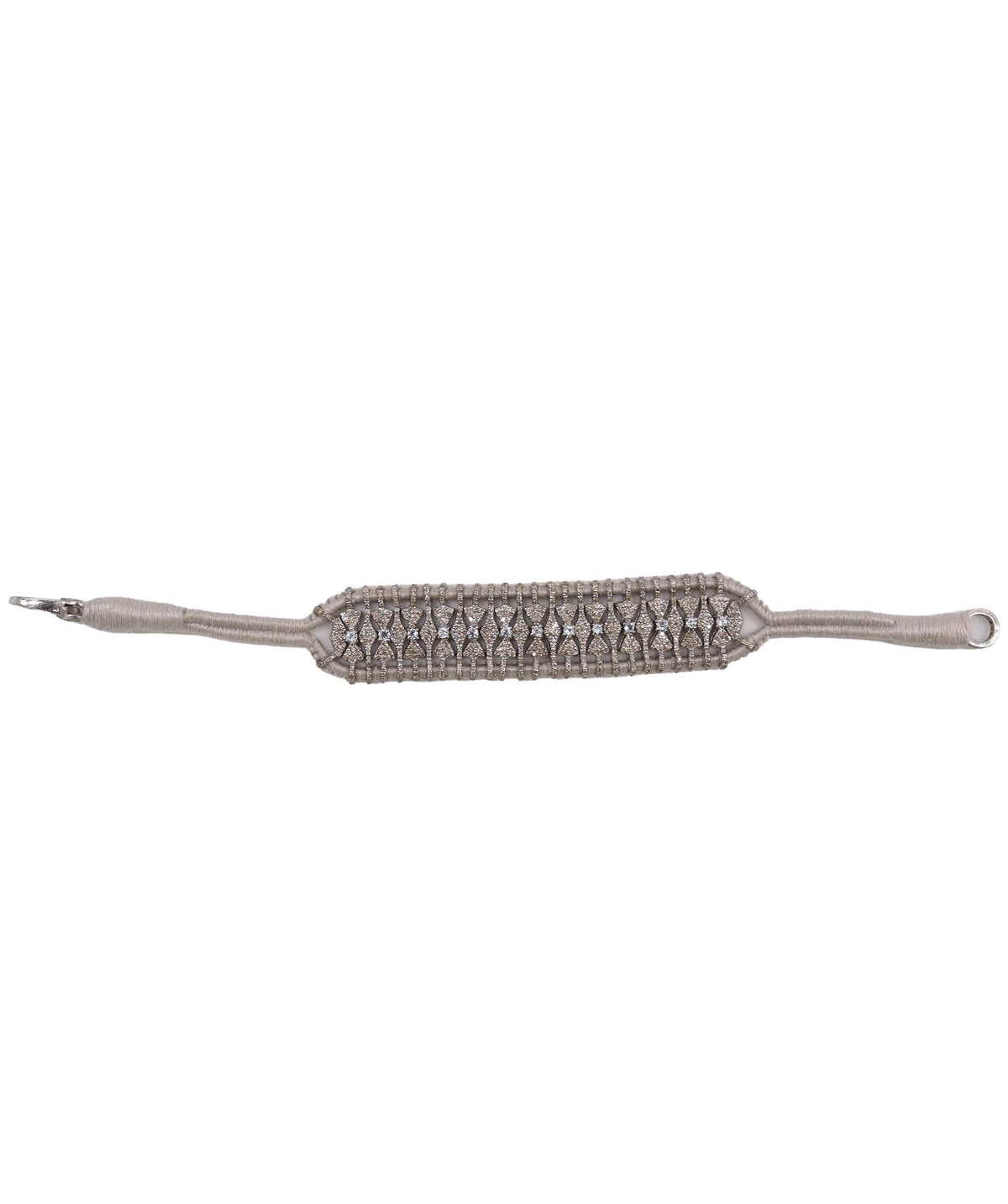 Aquamarine & Diamond Silver Thread Friendship Bracelet DXBCD2250