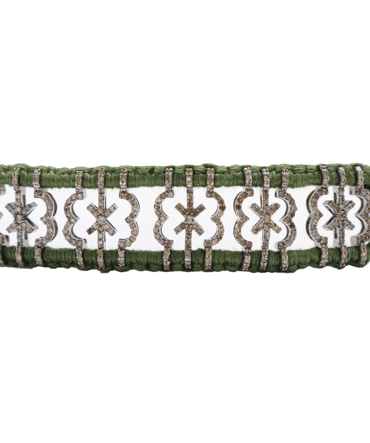 Diamond Cross Olive Thread Friendship Bracelet DXBCD2252