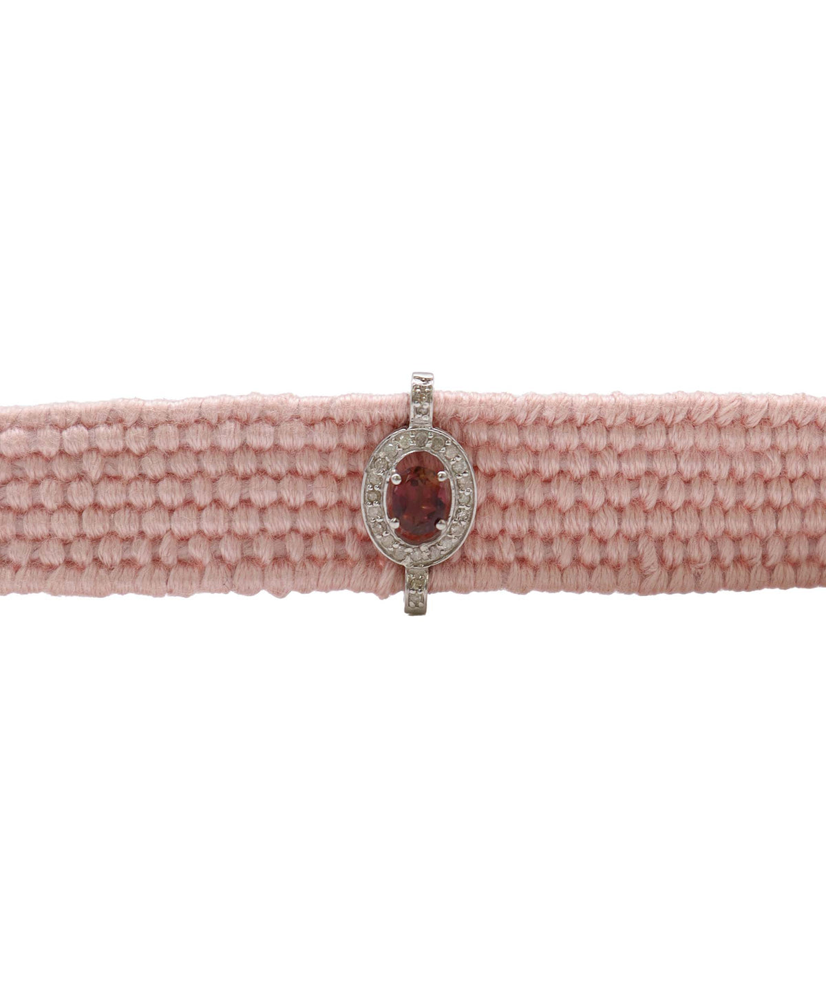 Pink Tourmaline & Diamond Light Pink Thread Friendship Bracelet DXBCD2259