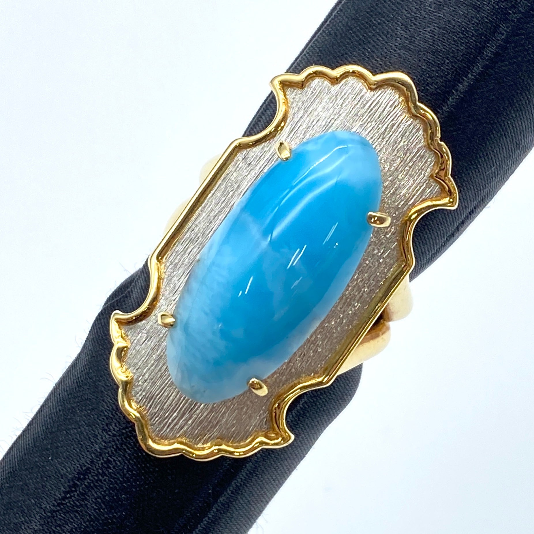 K18/Pt900 Larimar Ring LM10.46 US6 57994
