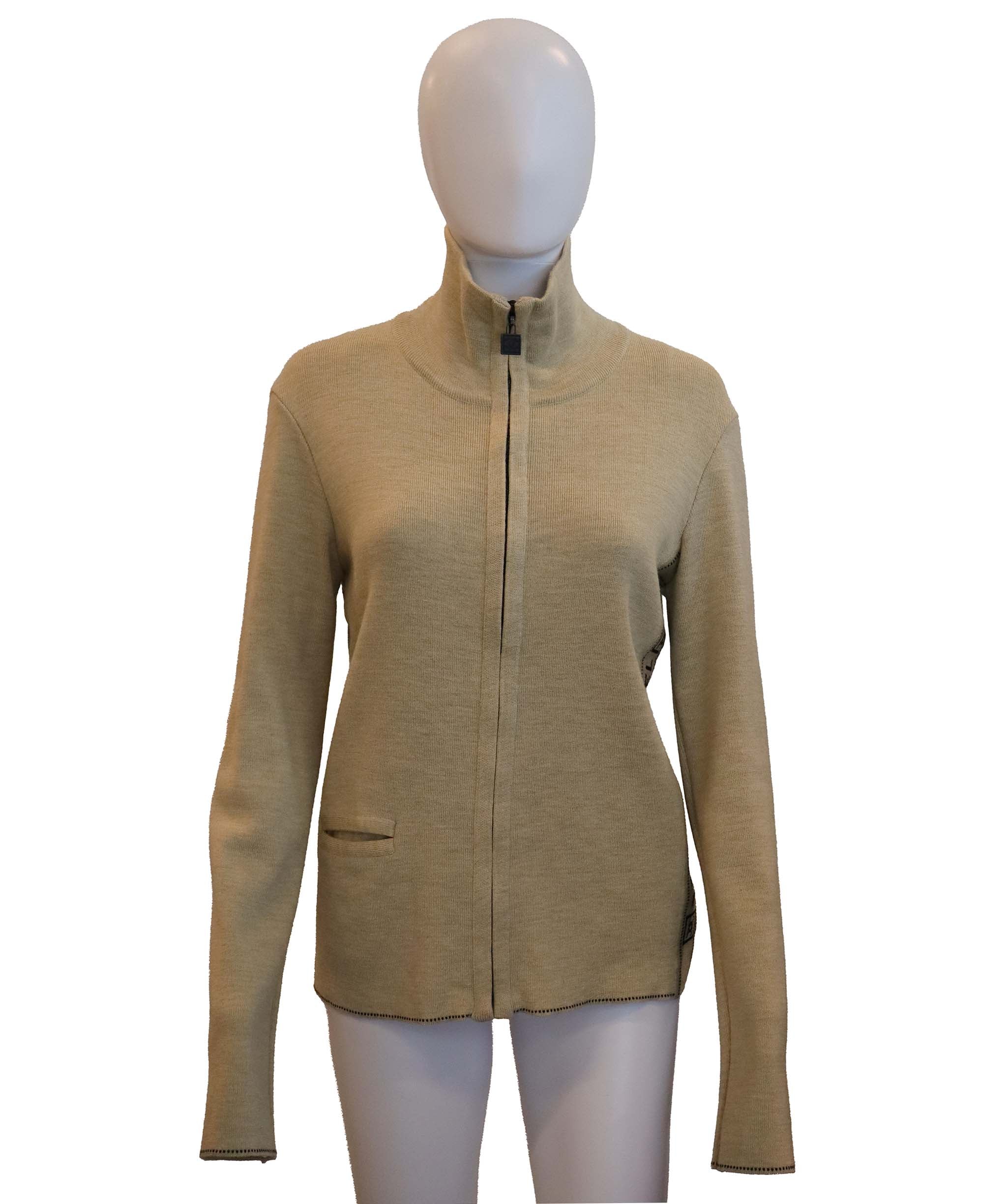 Chanel Sport Side Line Knit Jacket Beige DXBS6051