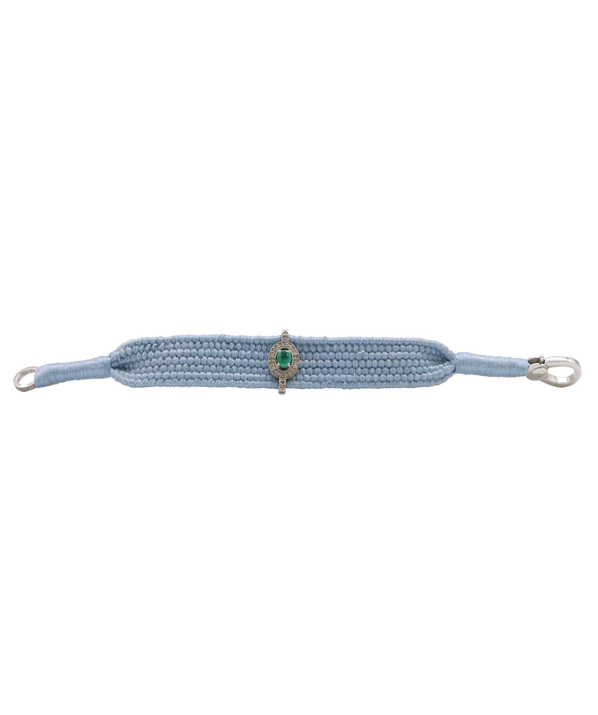 Emerald & Diamond Blue Thread Friendship Bracelet DXBCD2257