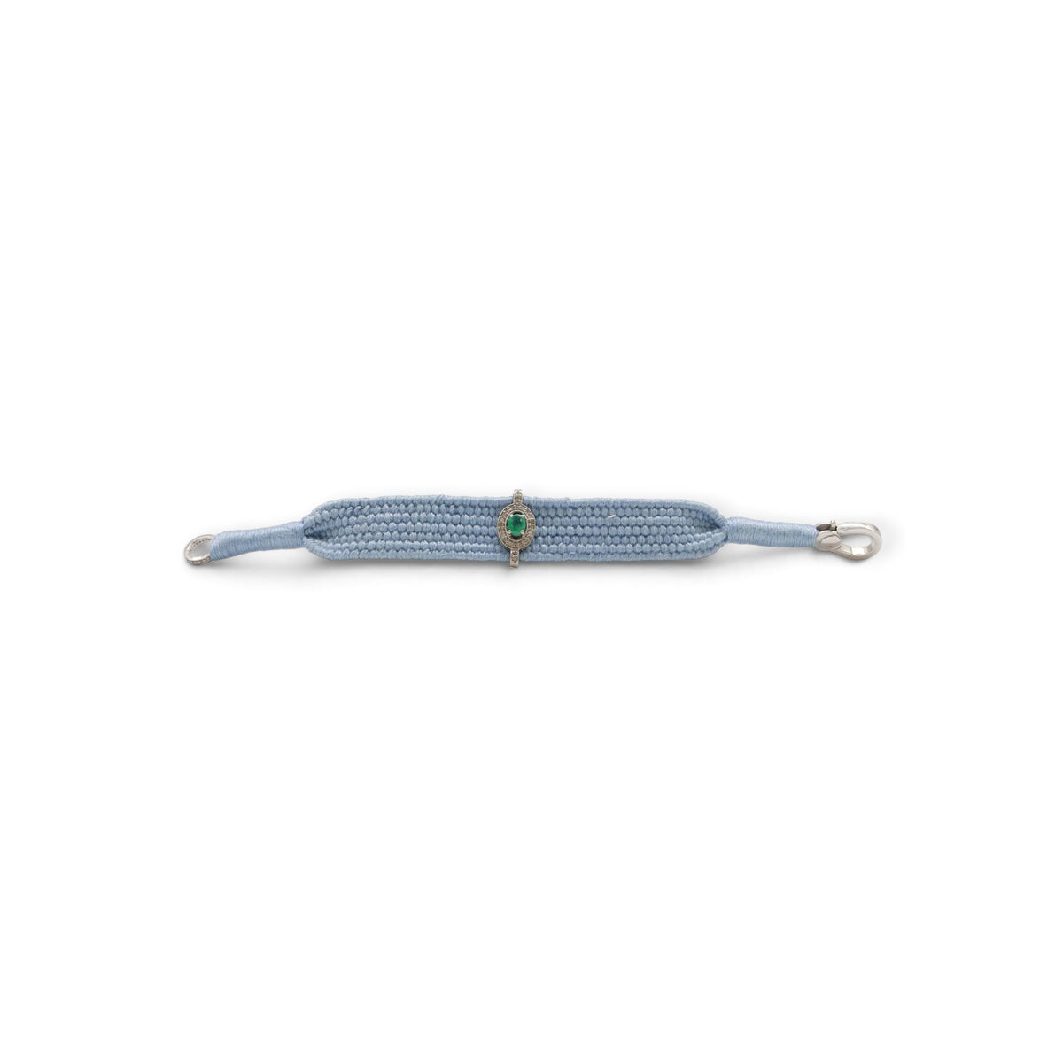 Emerald & Diamond Blue Thread Friendship Bracelet DXBCD2257
