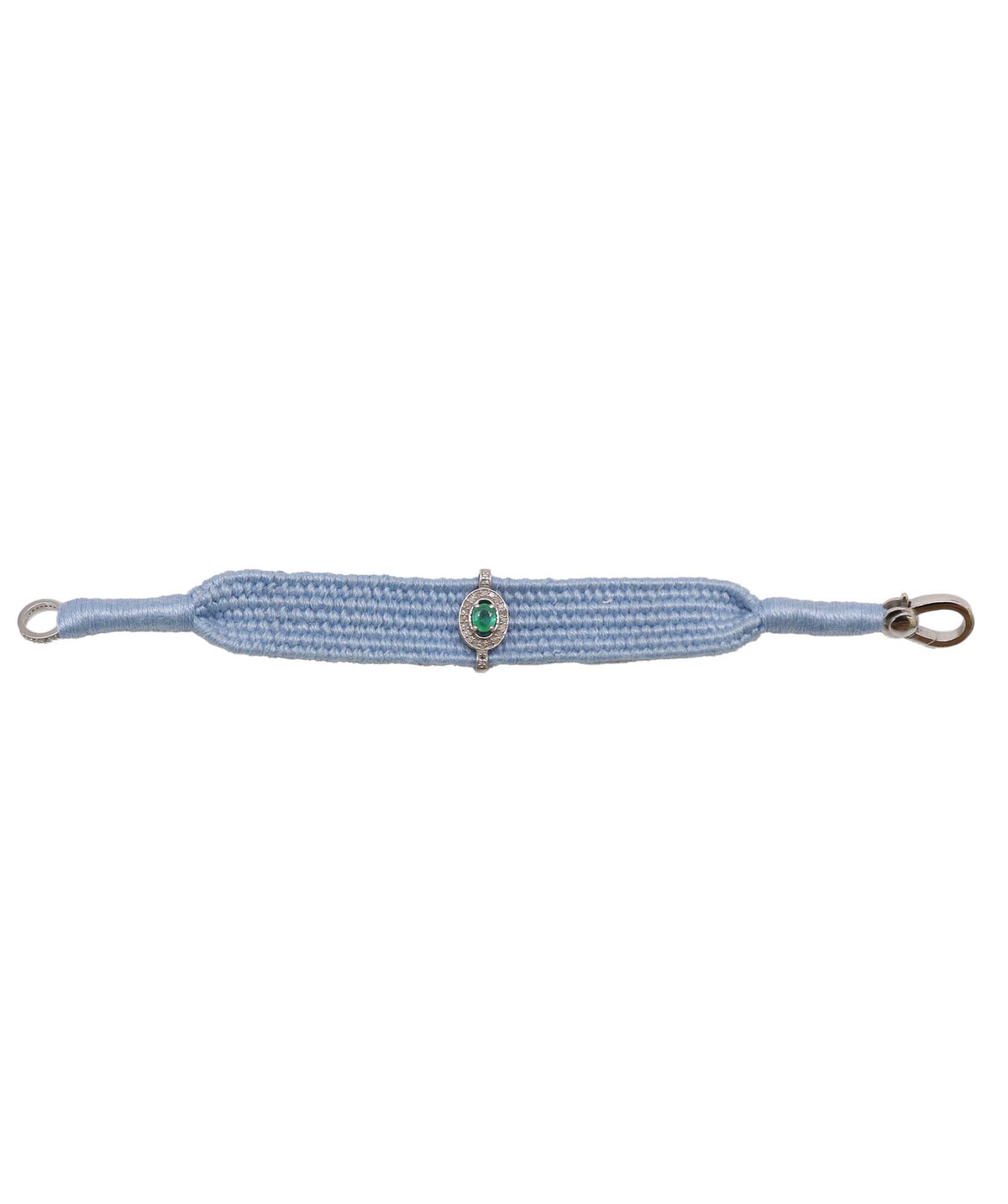 Emerald & Diamond Blue Thread Friendship Bracelet DXBCD2257